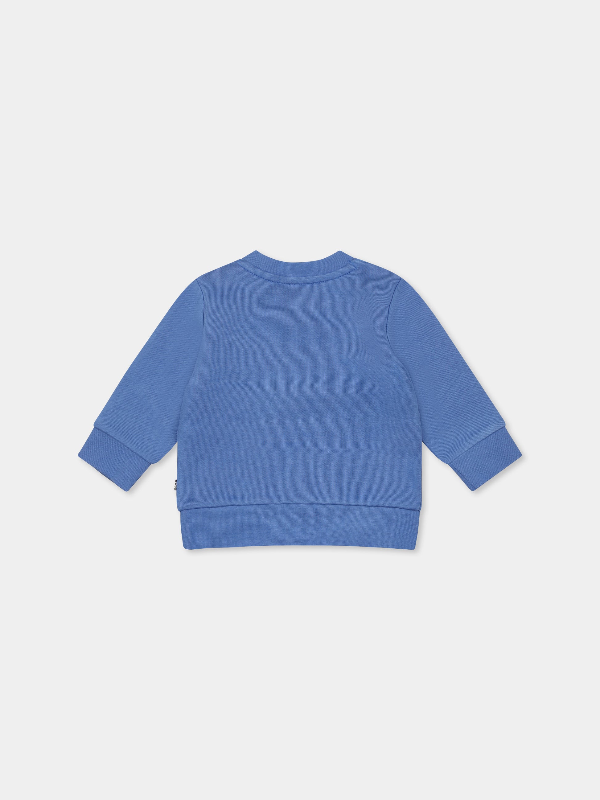 Felpa azzurra per neonato con logo,Boss,J52103 84B