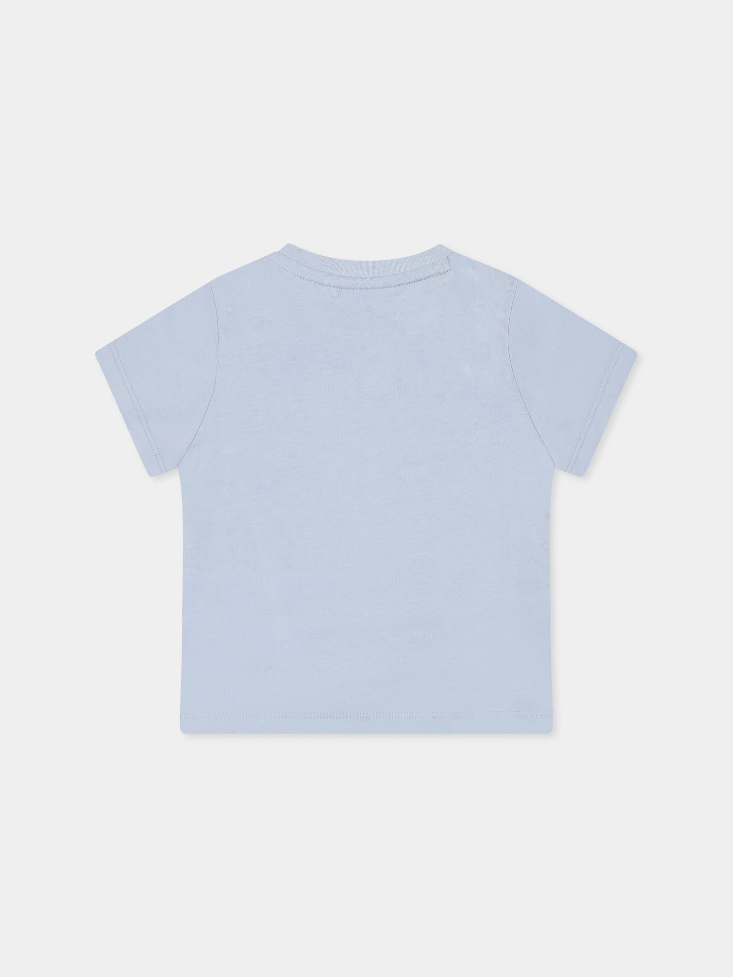 T-shirt celeste per neonato con logo,Boss,J52107 887