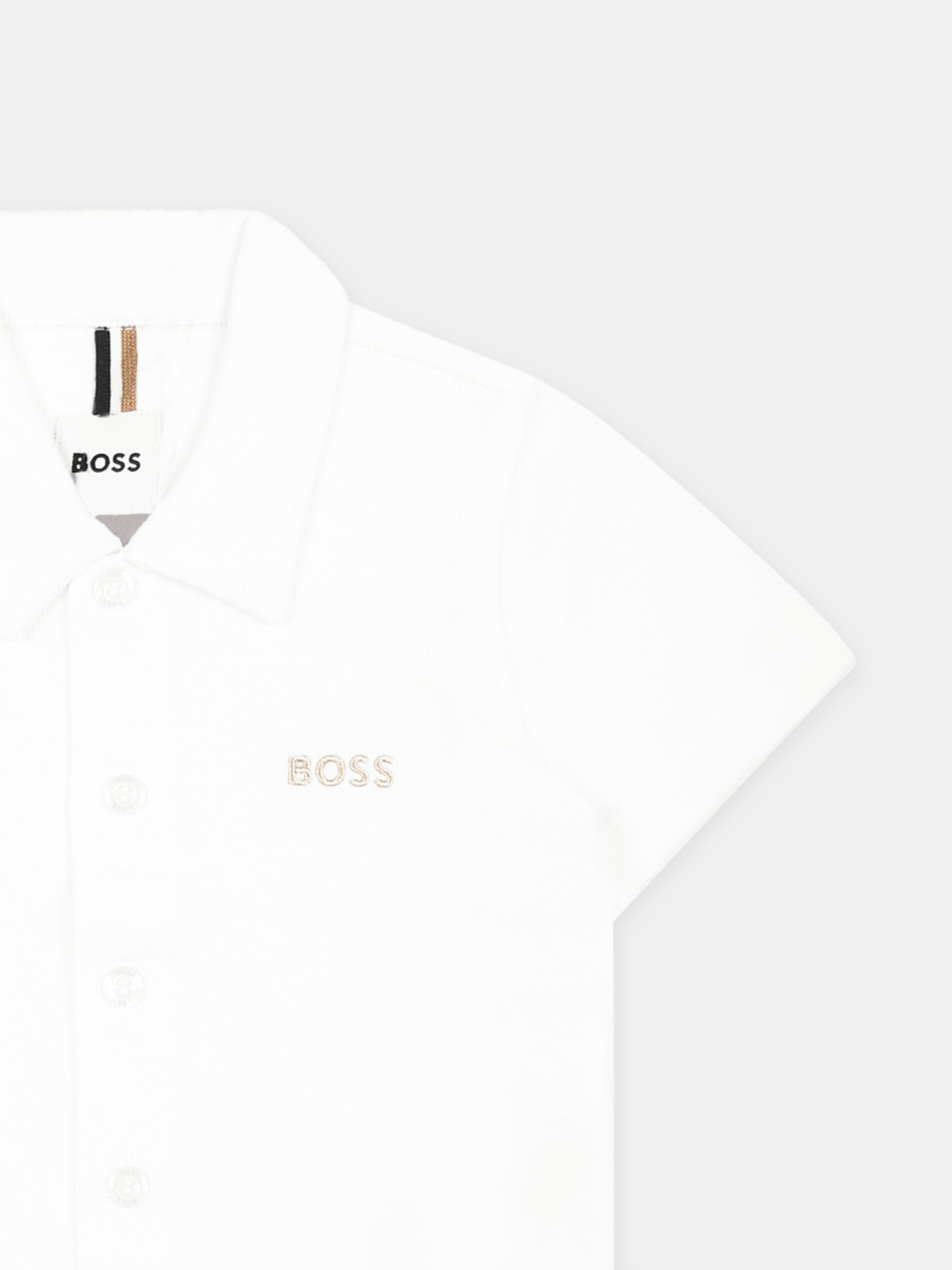 Camicia bianca per neonato con logo,Boss,J52092 10P