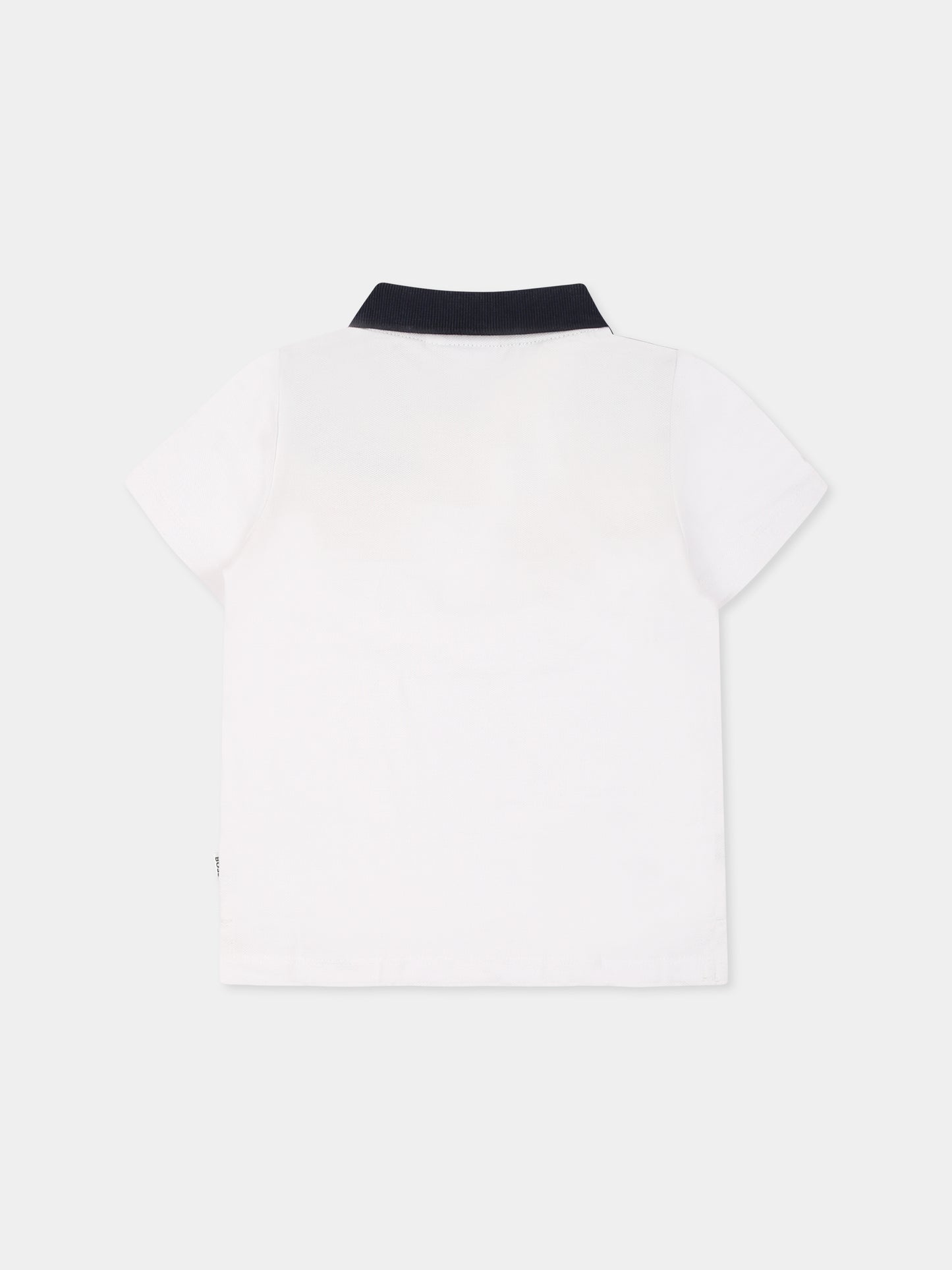 Polo bianca per neonato con logo,Boss,J52098 10P