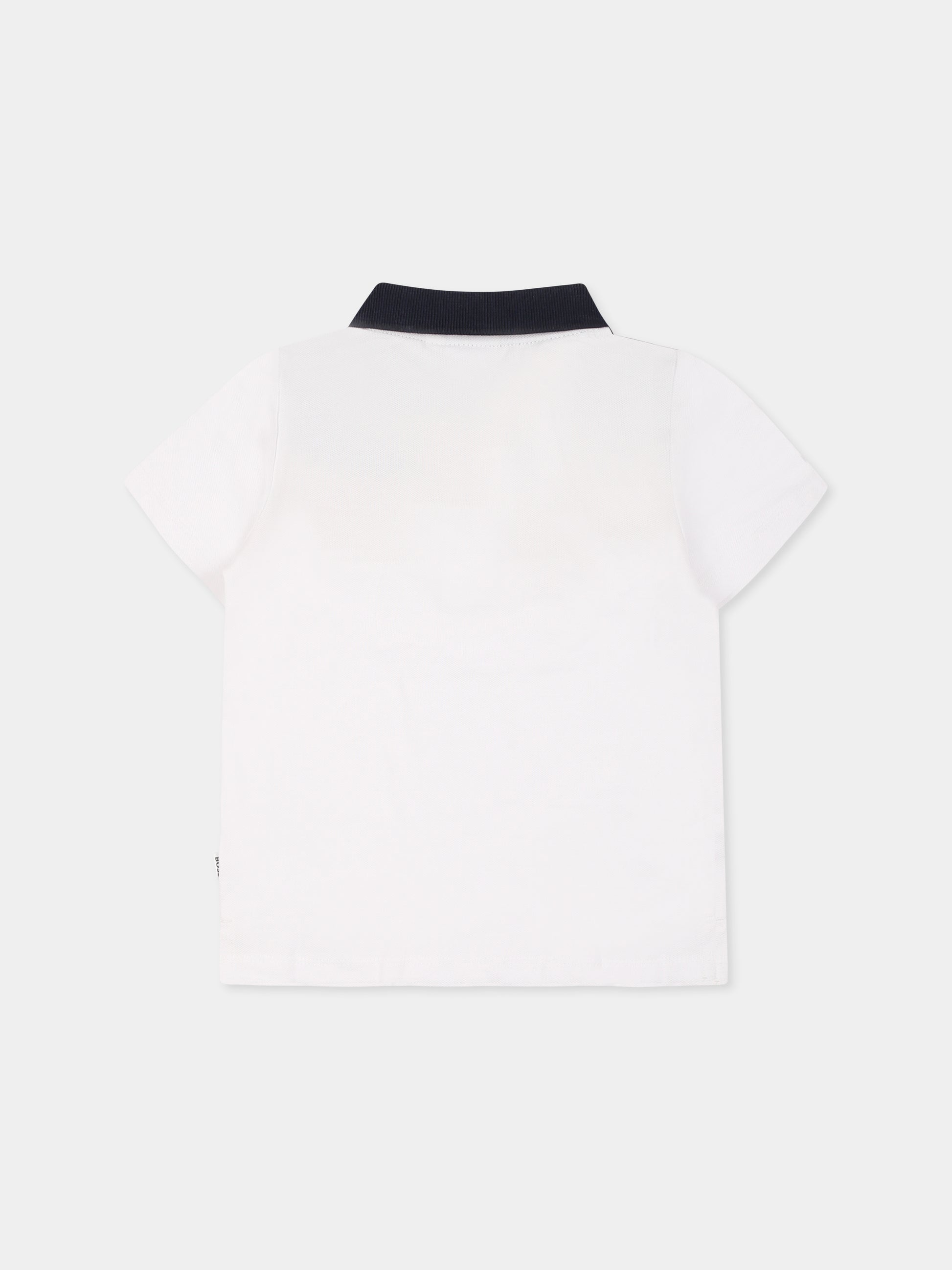 Polo bianca per neonato con logo,Boss,J52098 10P