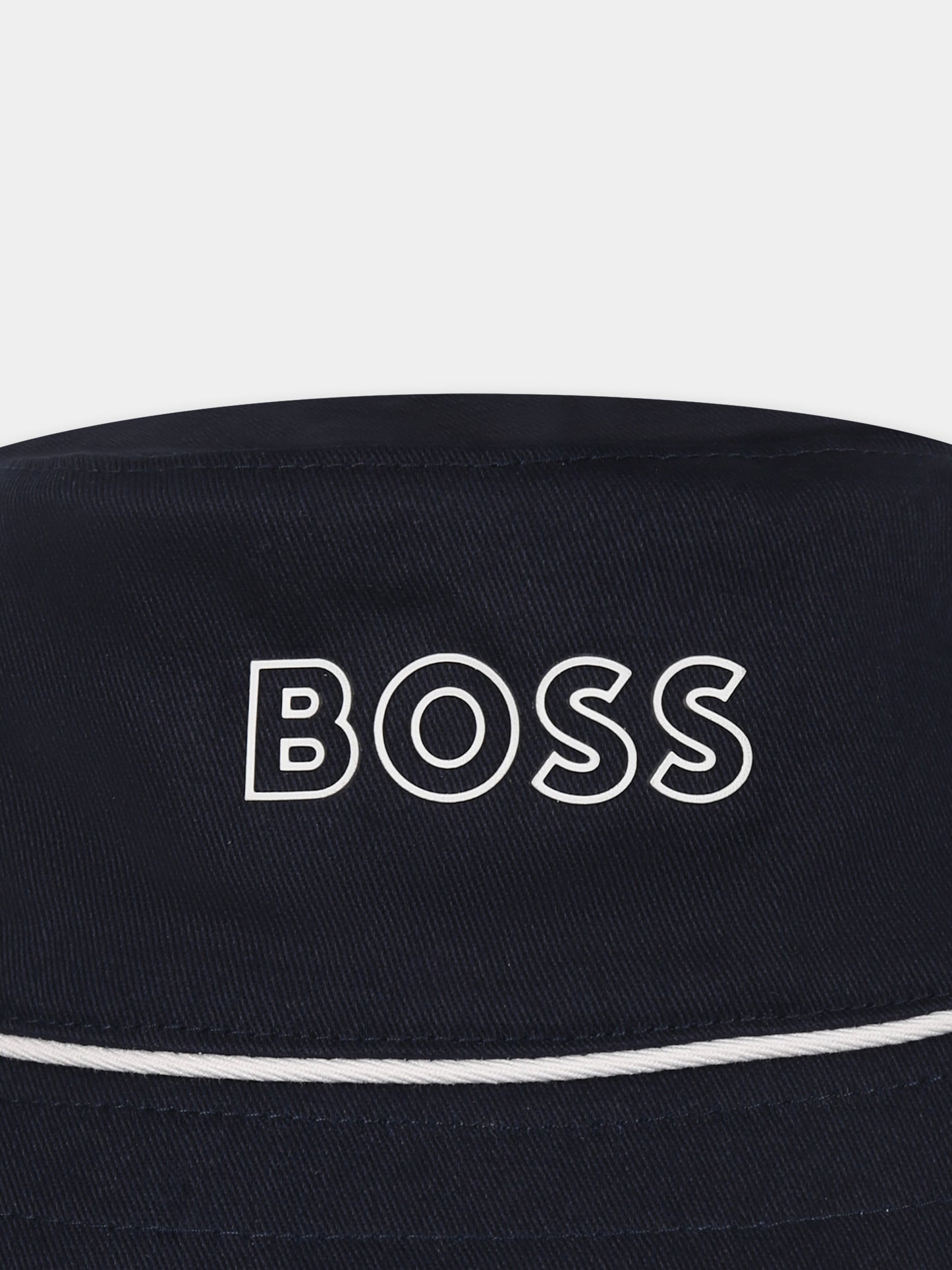 Reversible blue cloche for baby boy