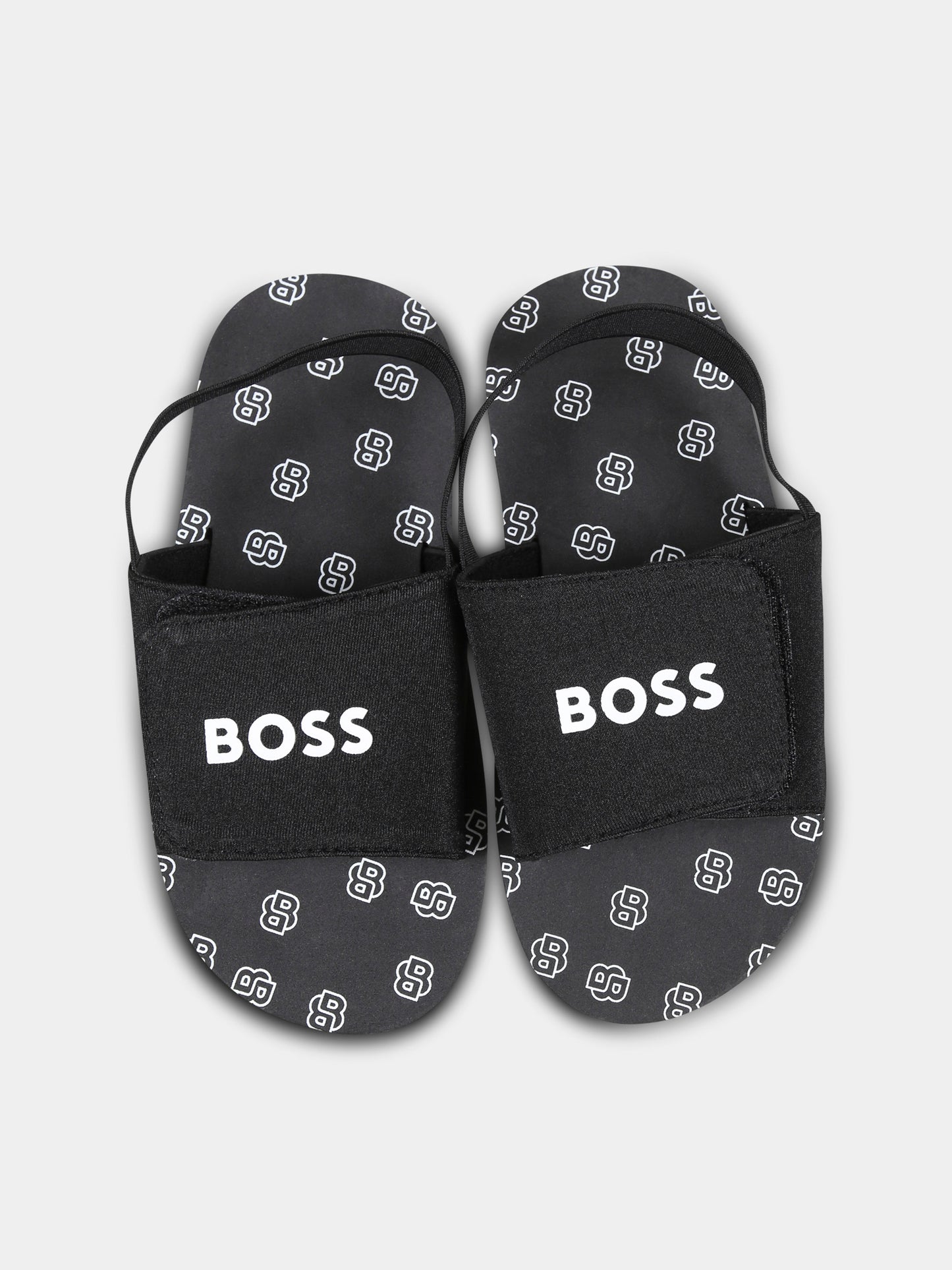 Sandali neri per bambino con logo,Boss,J52156 09B