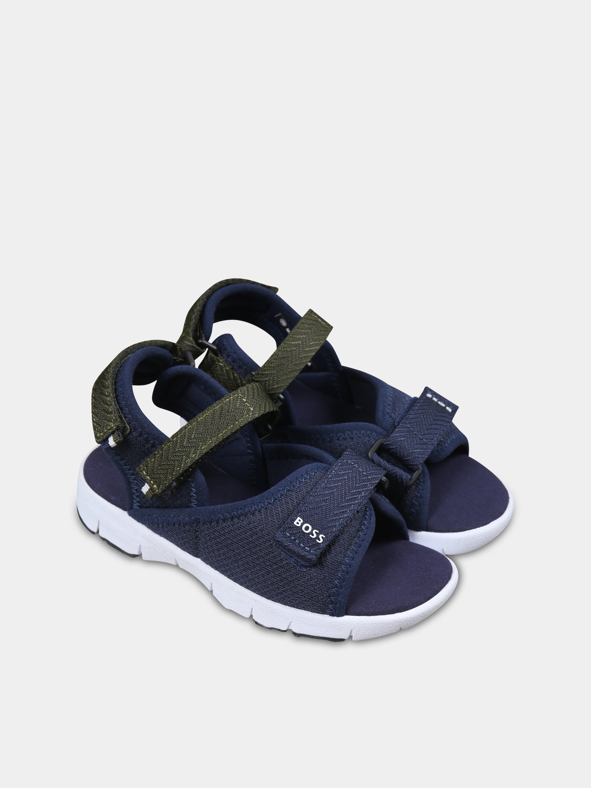 Sandali blu per bambino con logo,Boss,J52159 849