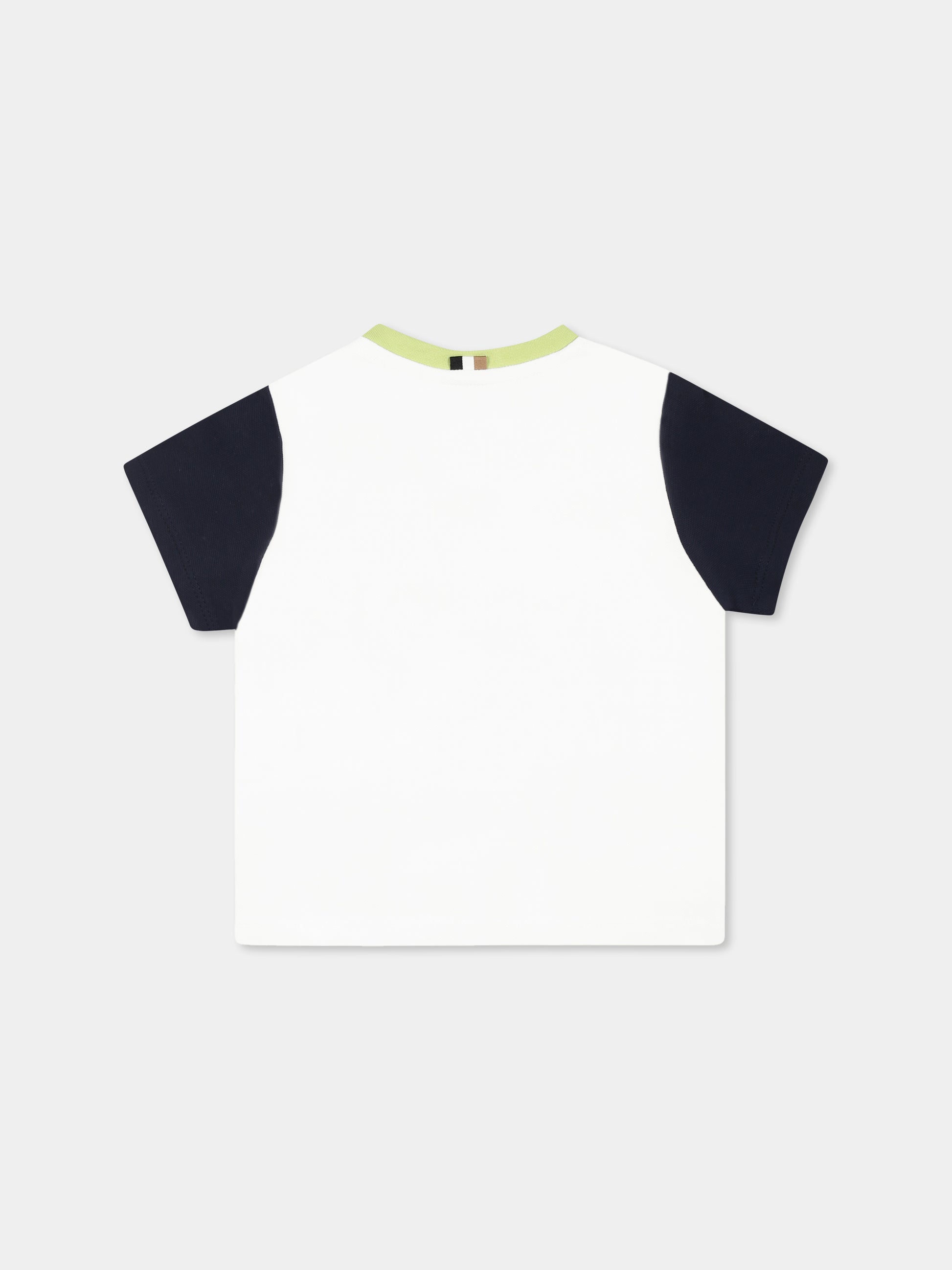 T-shirt bianca per neonato con logo,Boss,J52112 10P