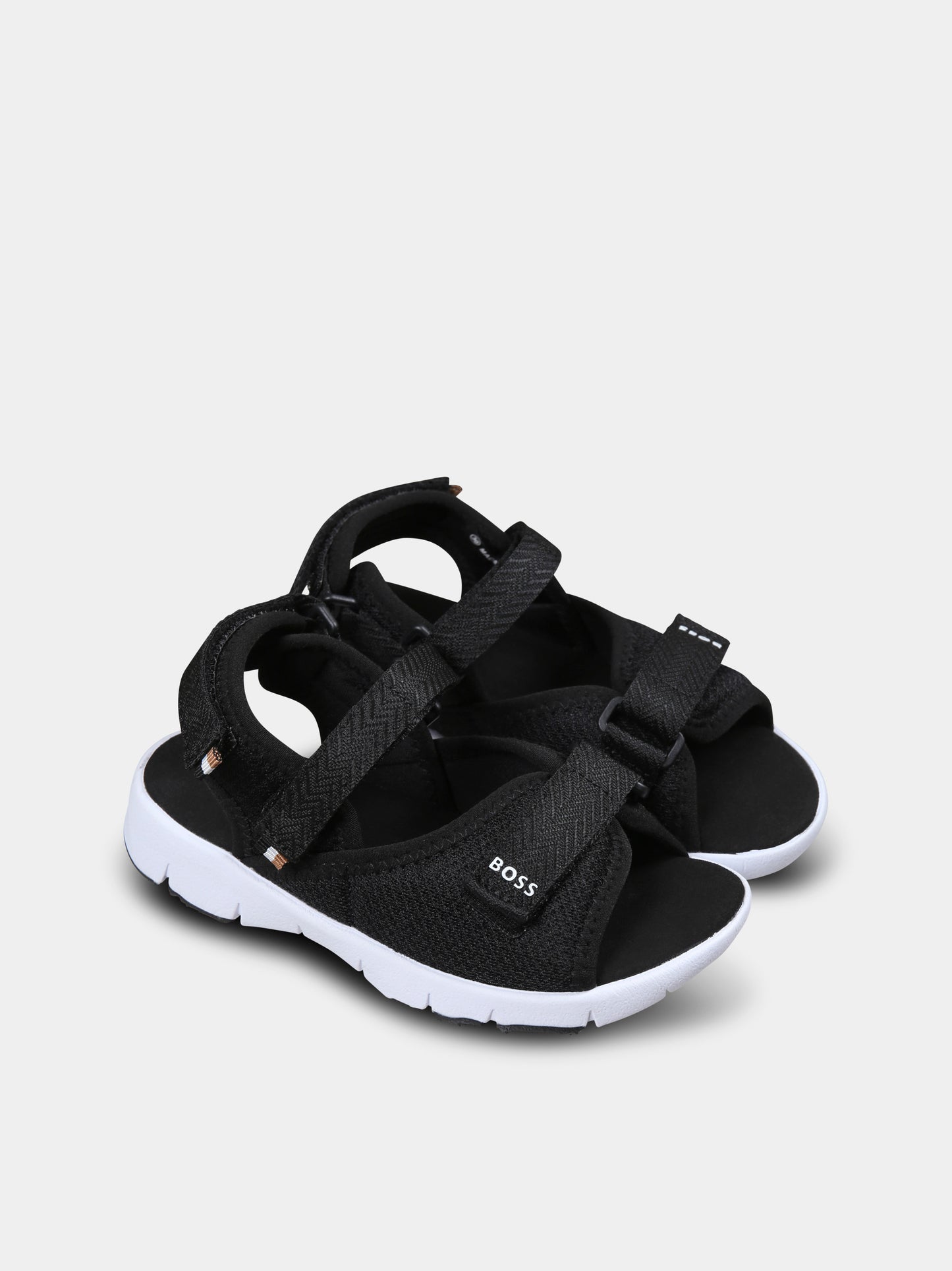 Sandali neri per bambino con logo,Boss,J51654 09B