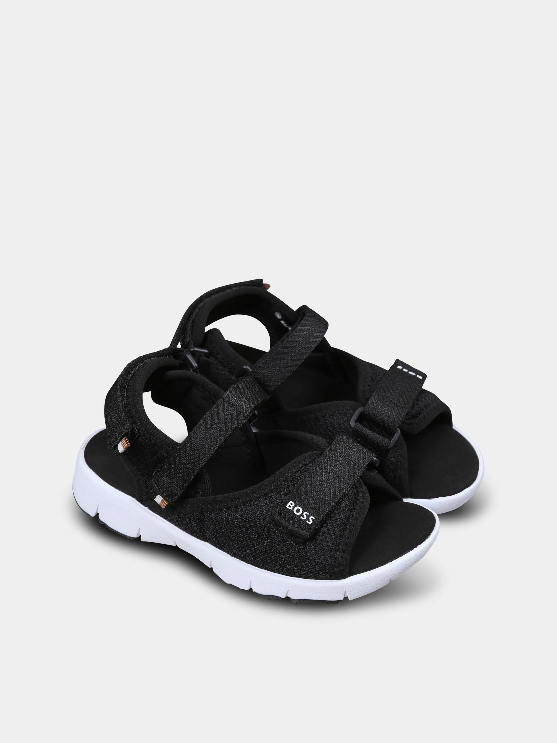 Sandali neri per bambino con logo,Boss,J51654 09B