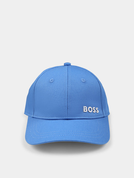 Cappello celeste per bambino con logo,Boss,J51682 84B