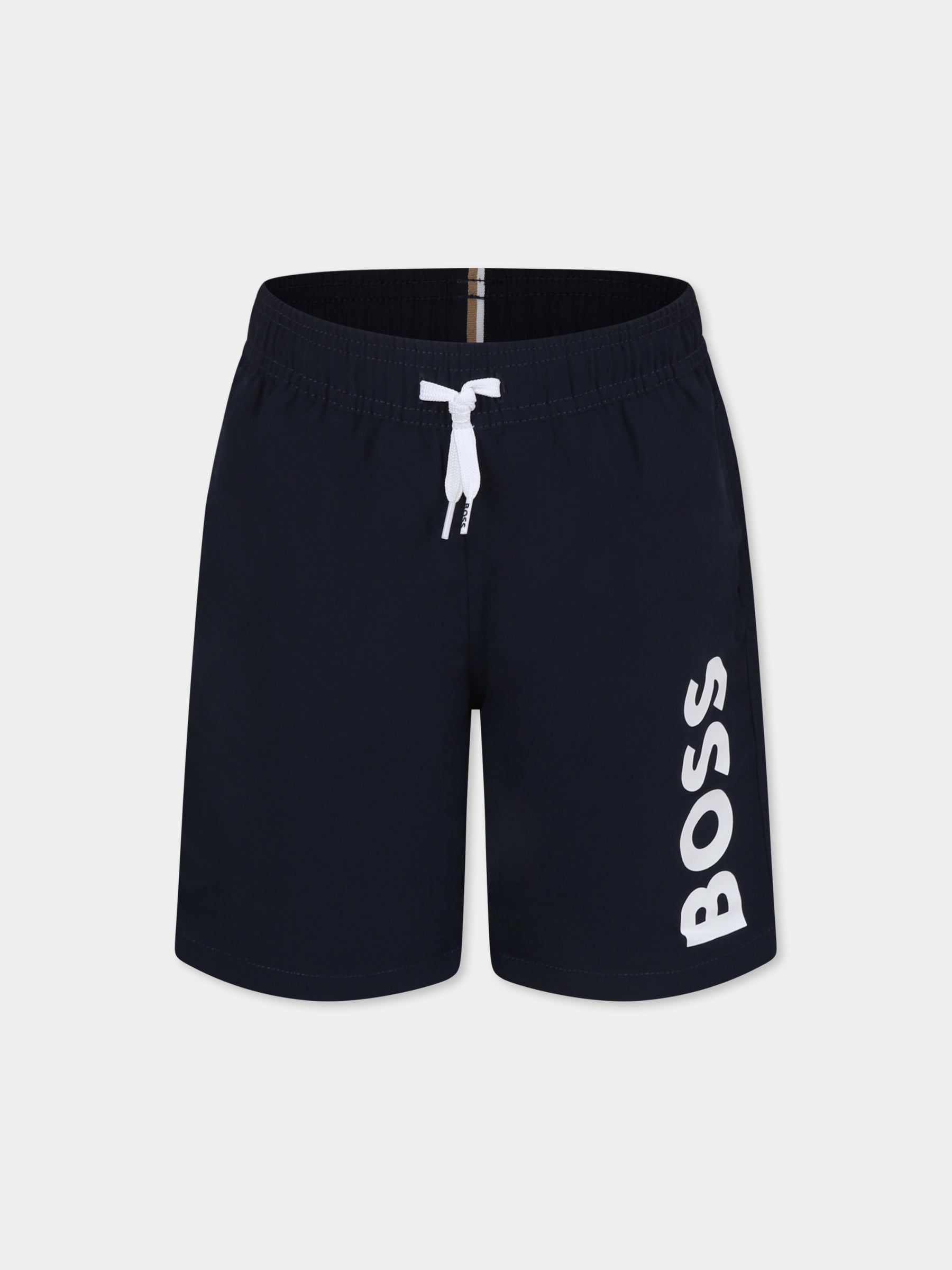 Boxer mare blu per bambino con logo,Boss,J51973 849