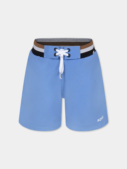 Boxer mare celeste per bambino con logo,Boss,J51969 84B