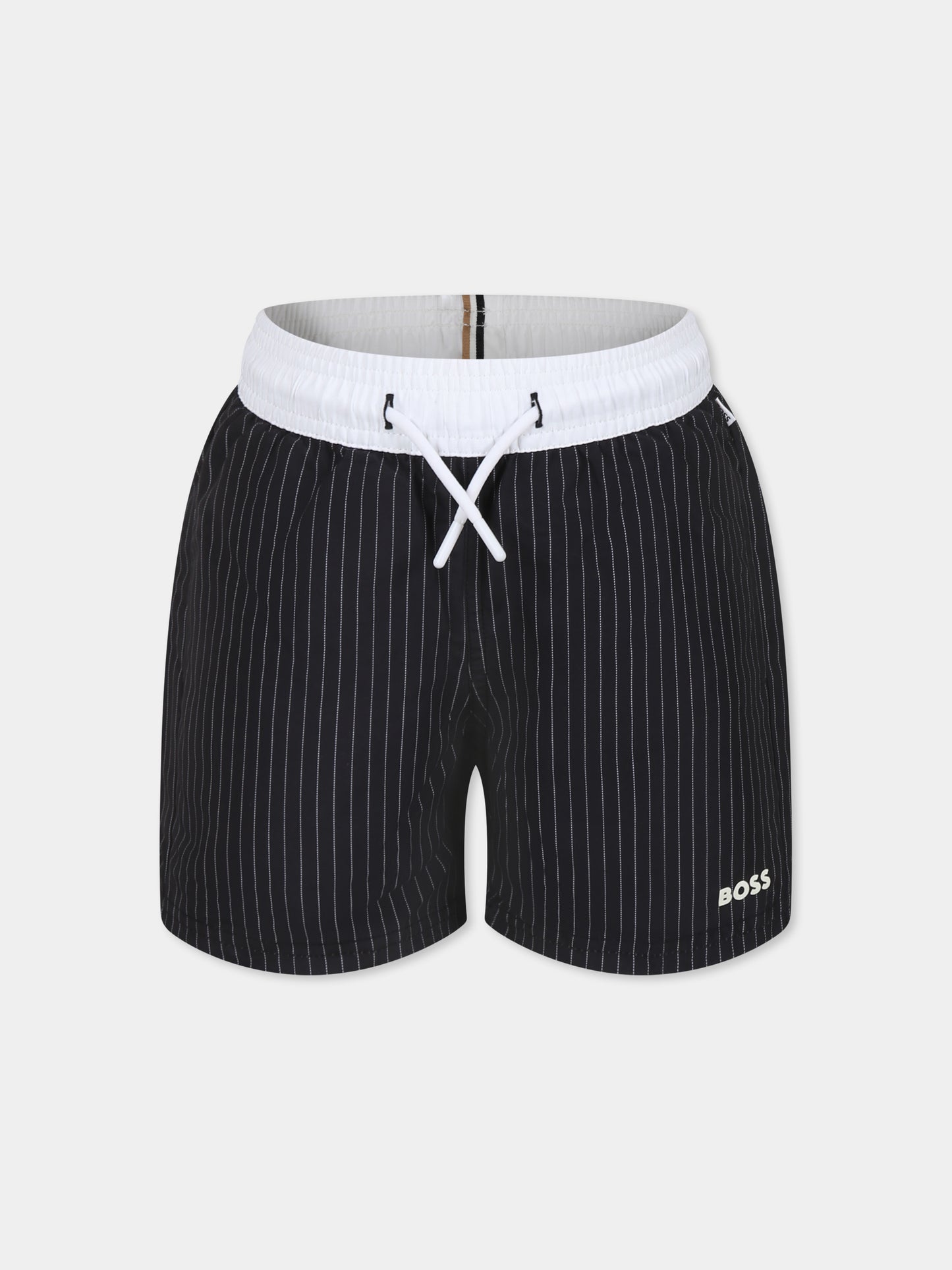 Boxer mare nero per bambino con logo,Boss,J51970 09B