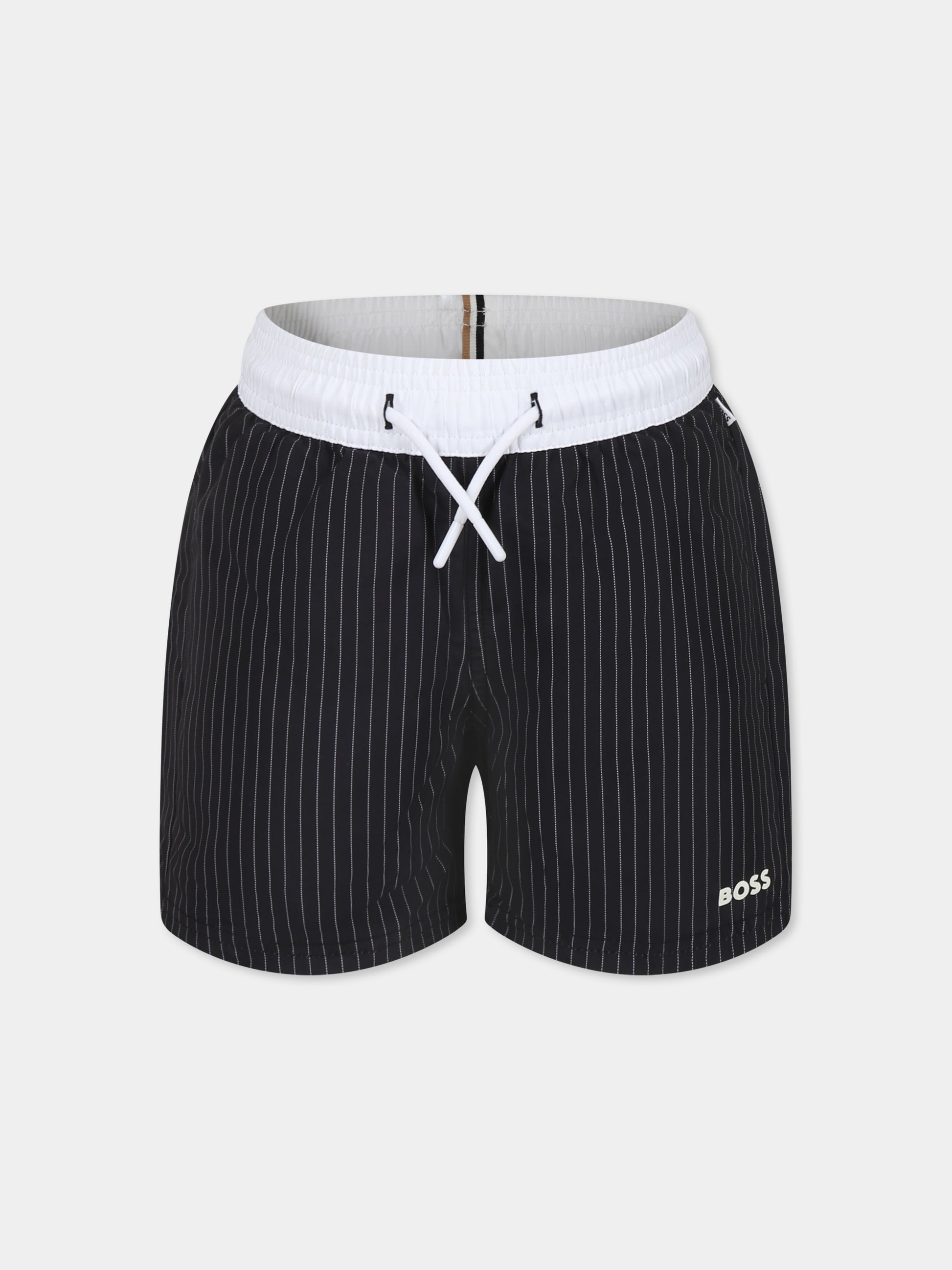 Boxer mare nero per bambino con logo,Boss,J51970 09B