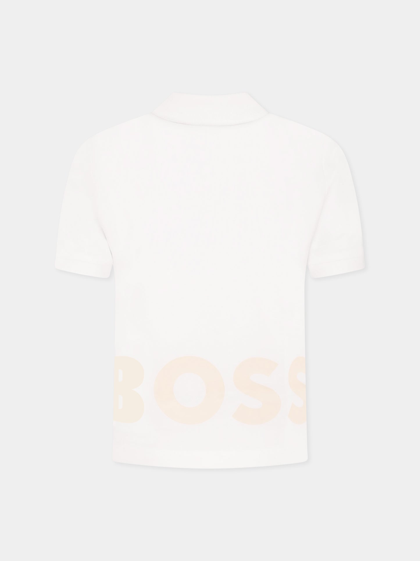 Polo bianca per bambino con logo,Boss,J52014 10P