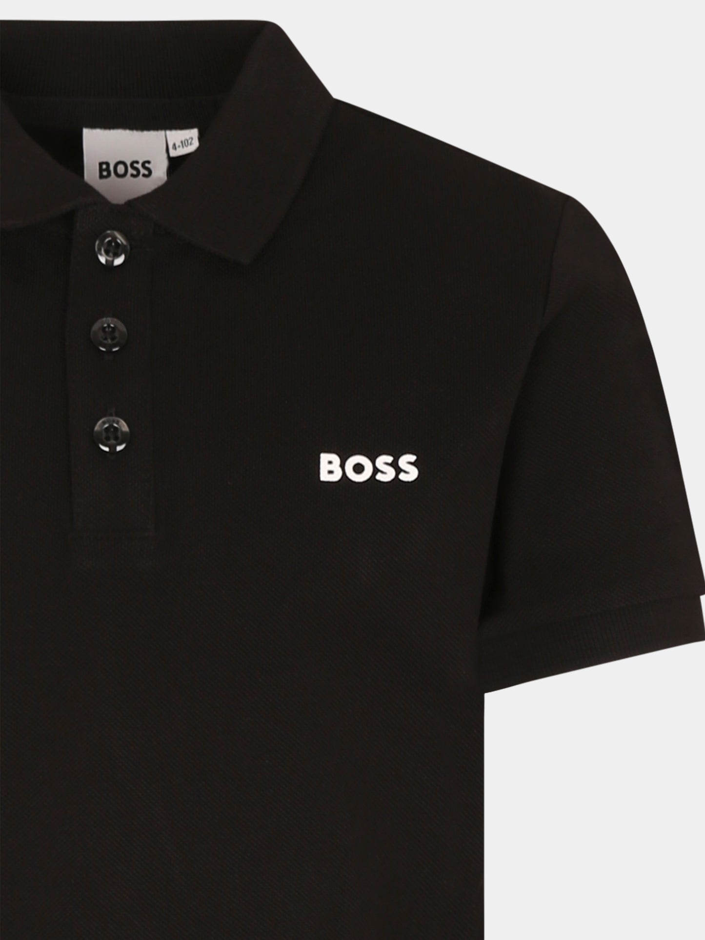 Polo nera per bambino con logo,Boss,J52014 09B