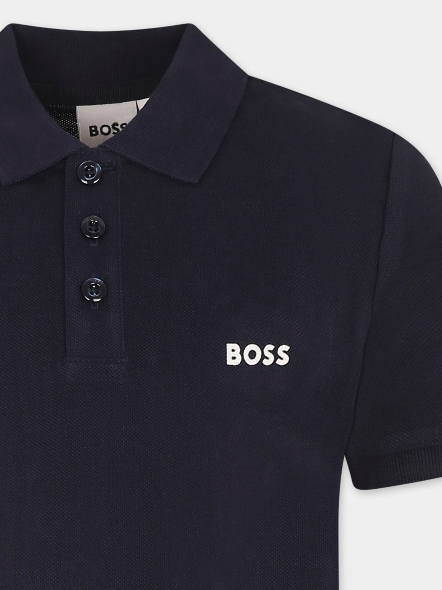 Polo blu per bambino con logo,Boss,J52014 849