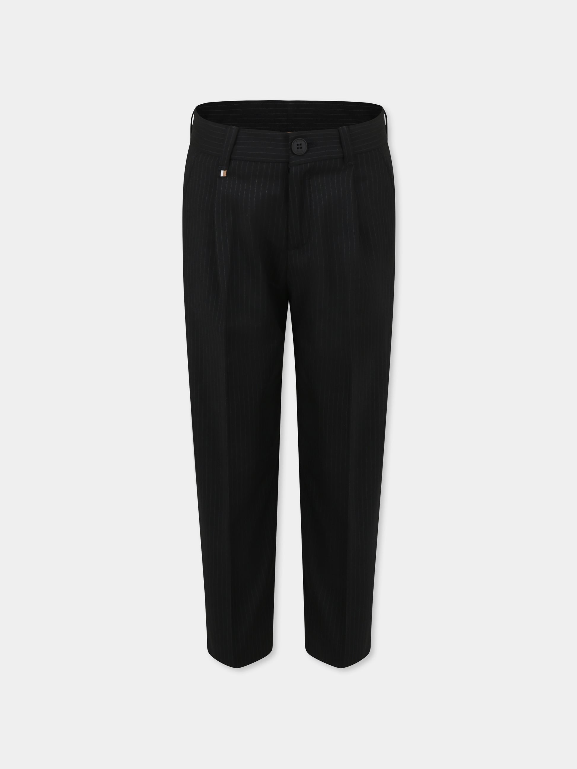 Pantaloni neri per bambino con logo,Boss,J51982 09B