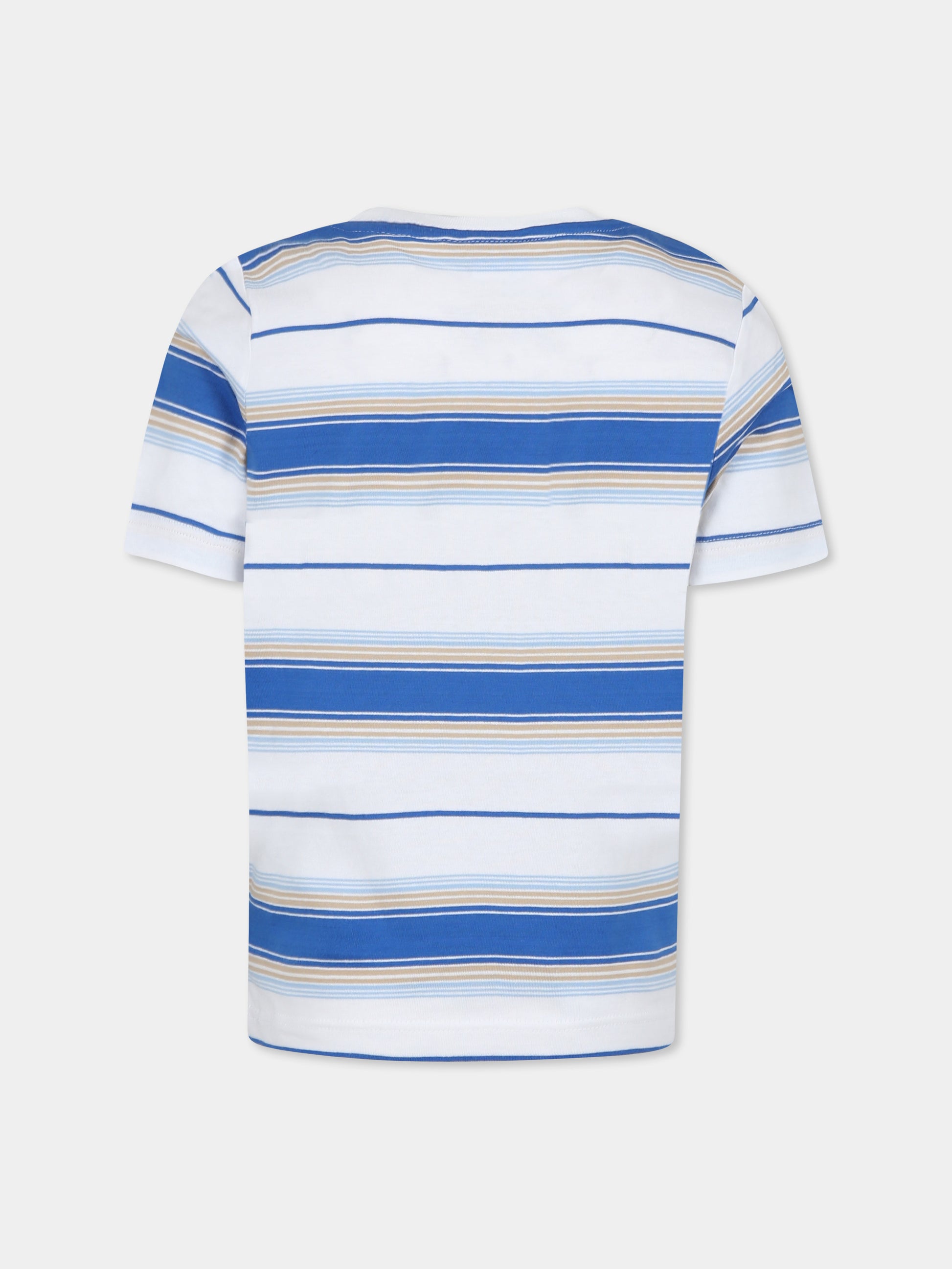 T-shirt bianca per bambino con logo,Boss,J52045 787