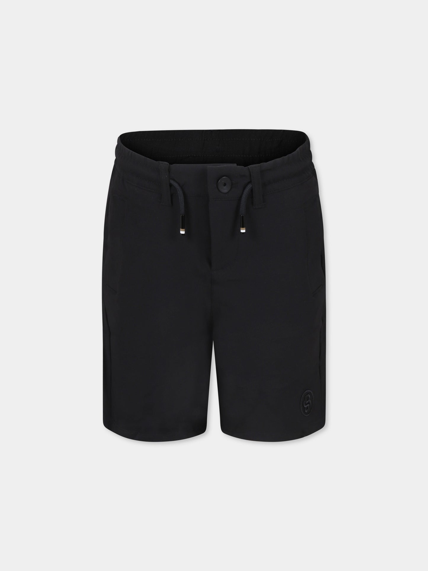 Black shorts for boy with logo