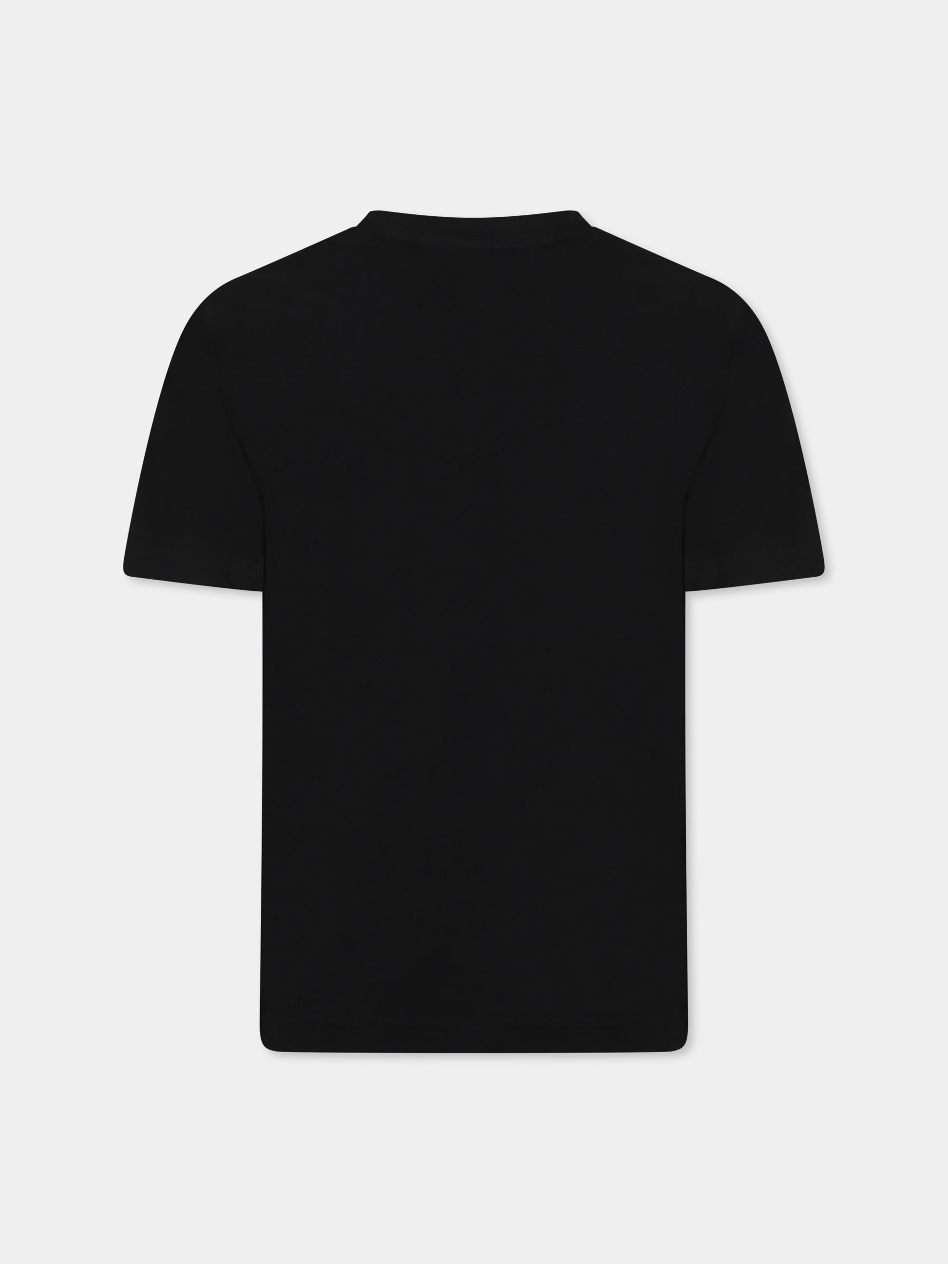 T-shirt nera per bambino con logo,Boss,J25P23 09B