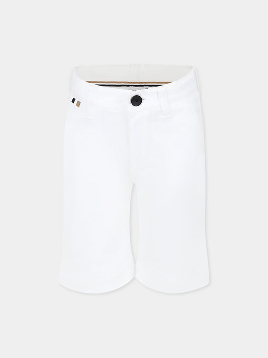 Shorts bianchi per bambino,Boss,J51990 10P