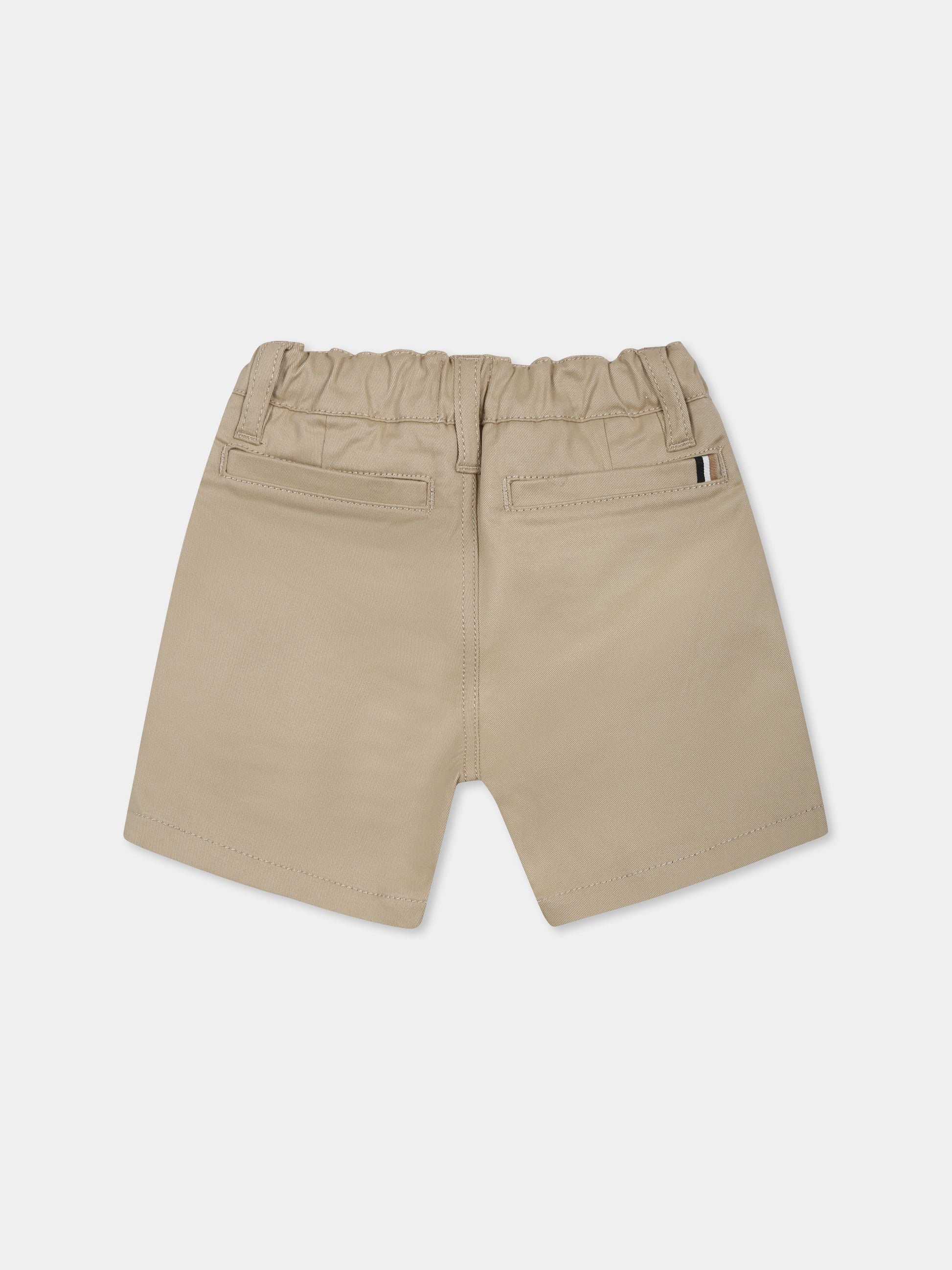 Shorts beige per neonato con logo,Boss,J52080 249