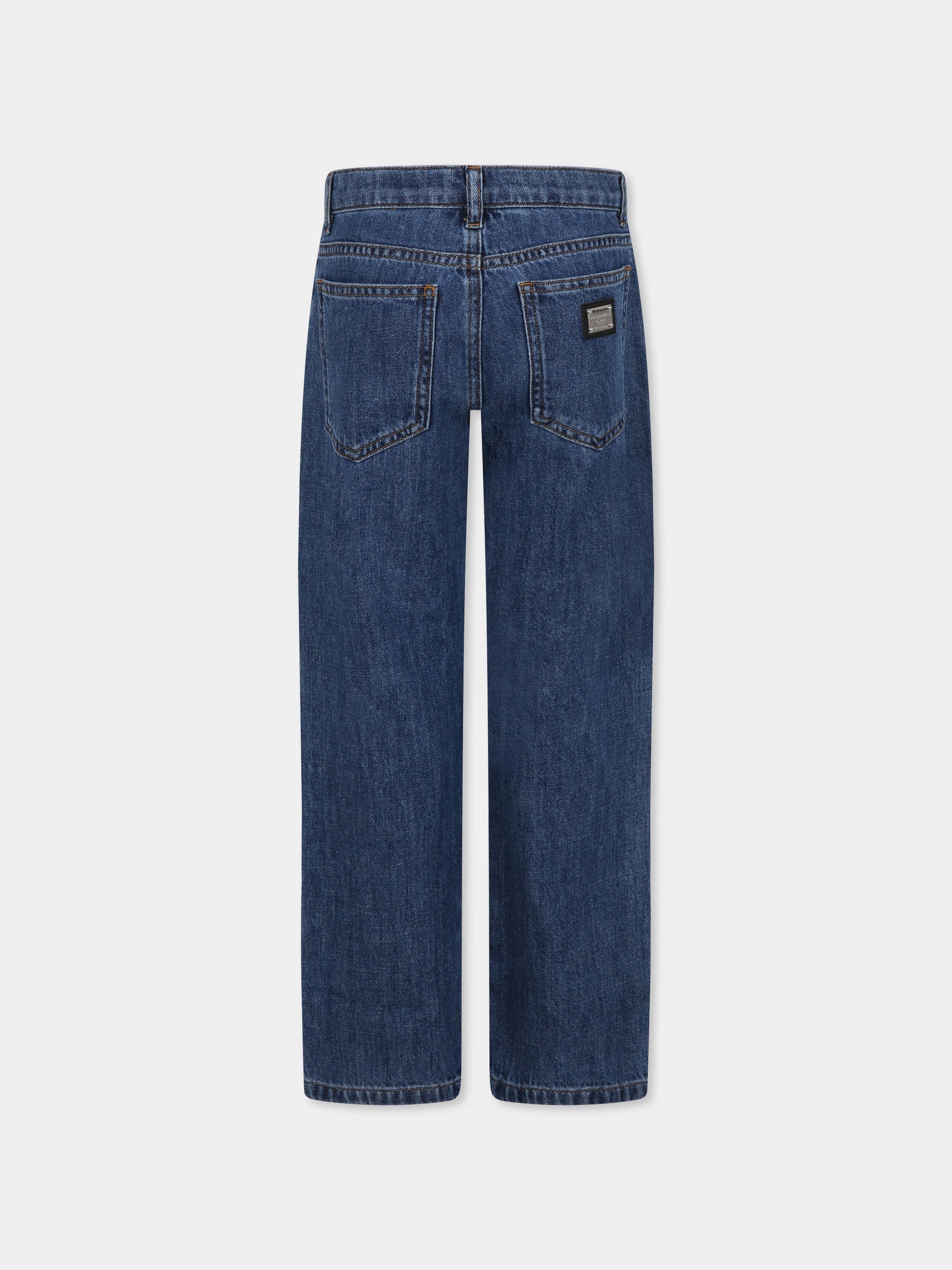 Jeans denim per bambino co logo,Dolce & Gabbana Kids,L42F75 LDC67 B0013