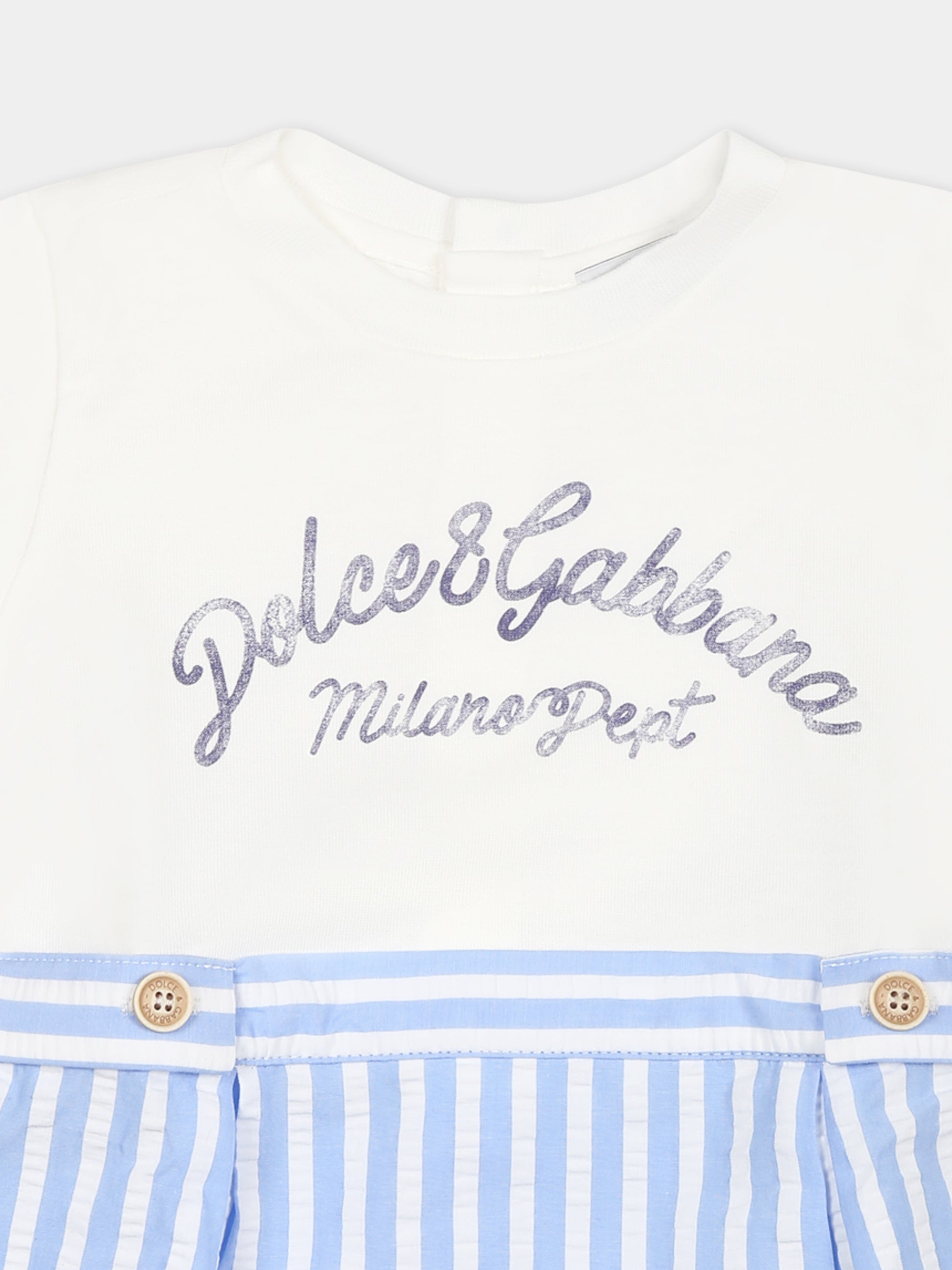 Pagliaccetto multicolor per neonato con logo,Dolce & Gabbana Kids,L1JOAE G7N9W S9000