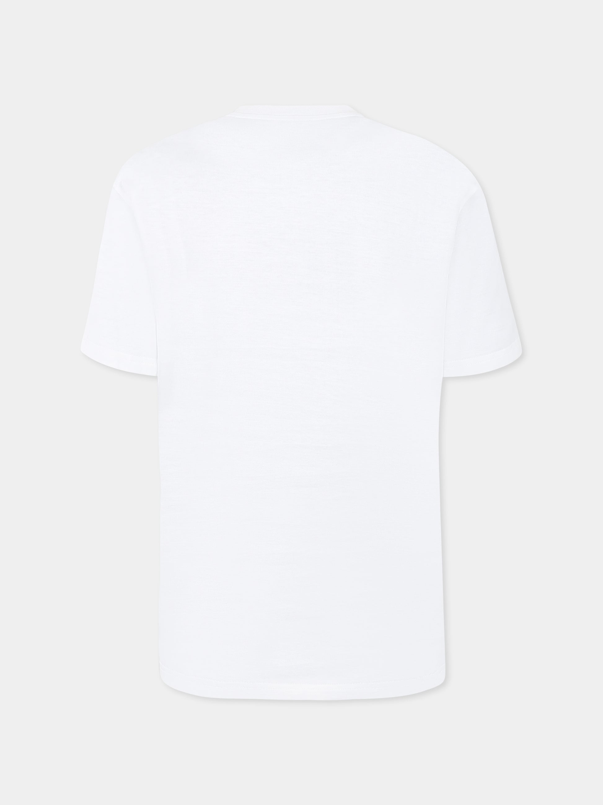 T-shirt bianca per bambini con logo DG,Dolce & Gabbana Kids,L4JTHV G7O0P W0111