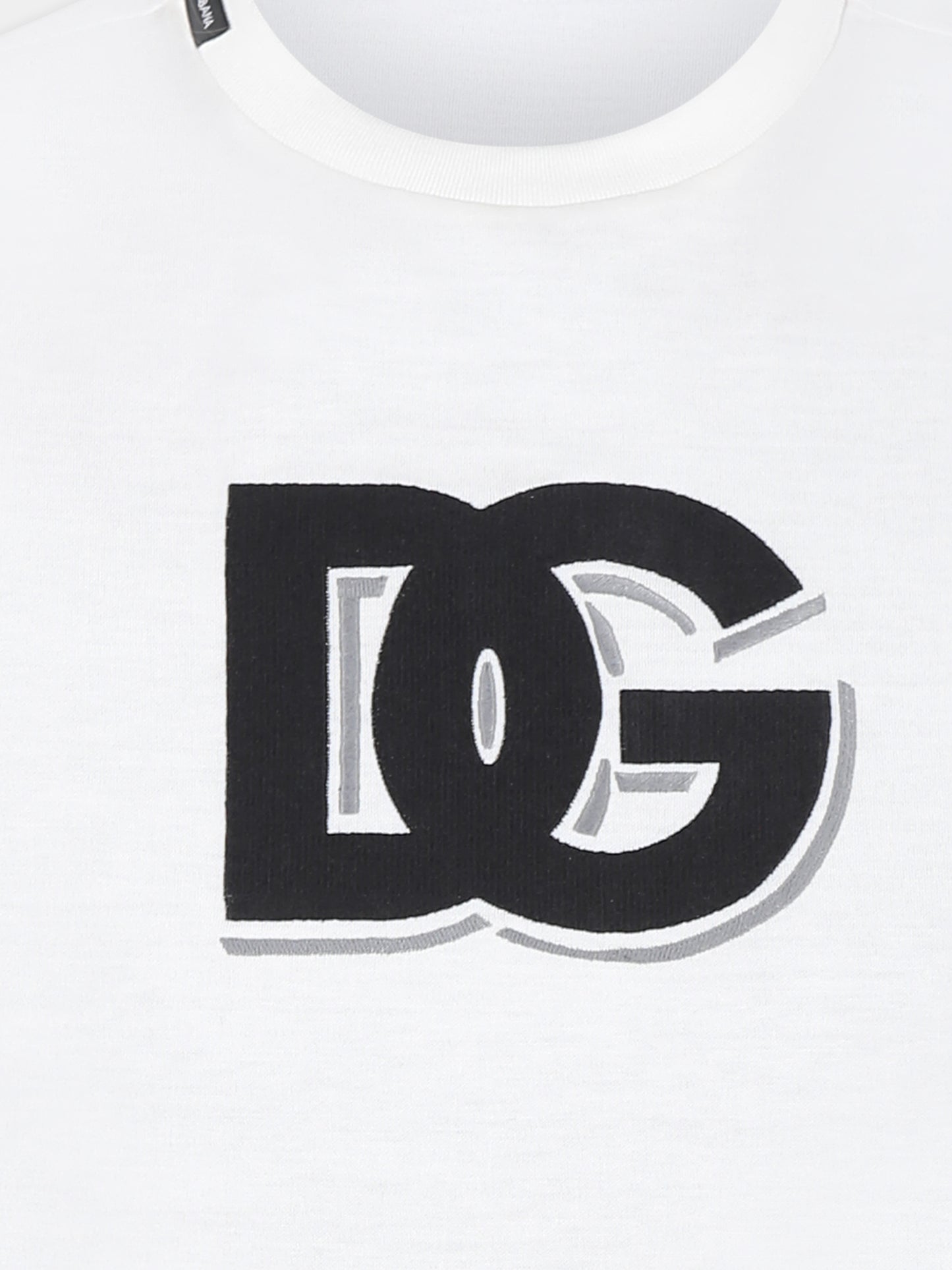 T-shirt bianca per bambini con logo DG,Dolce & Gabbana Kids,L4JTHV G7O0P W0111