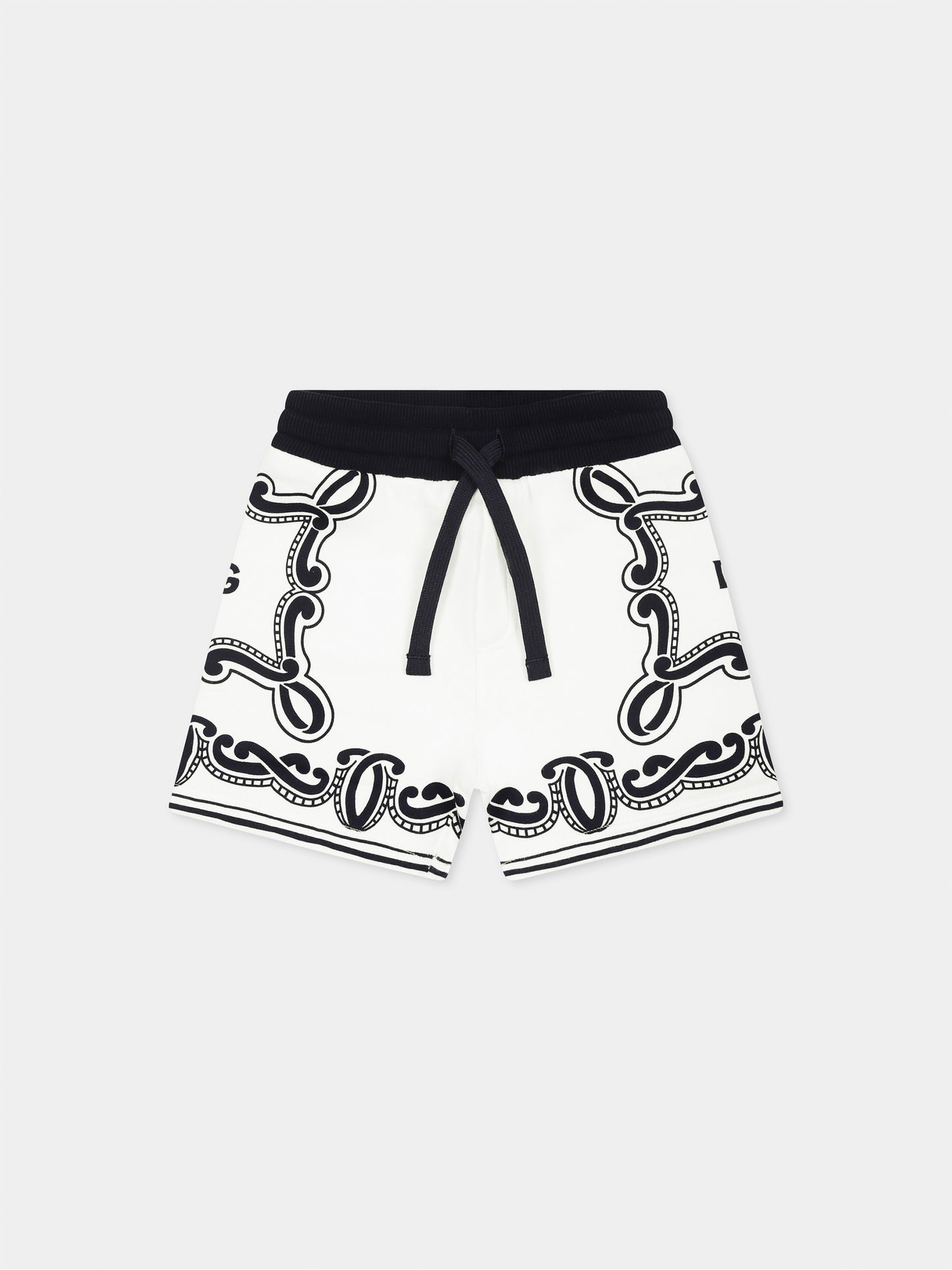 White shorts for baby boy with bandana print