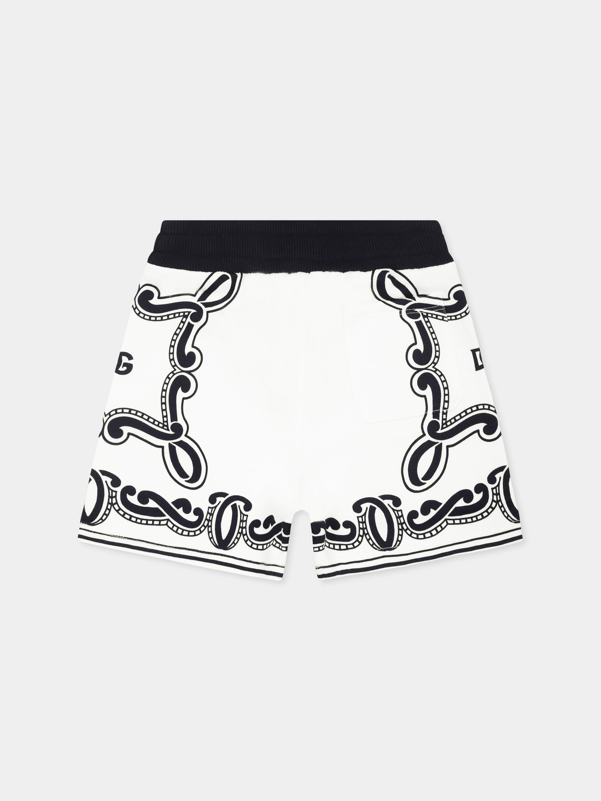 Boxer mare bianco per neonato con stampa bandana,Dolce & Gabbana Kids,L1JQU8 II7FQ HA9RB