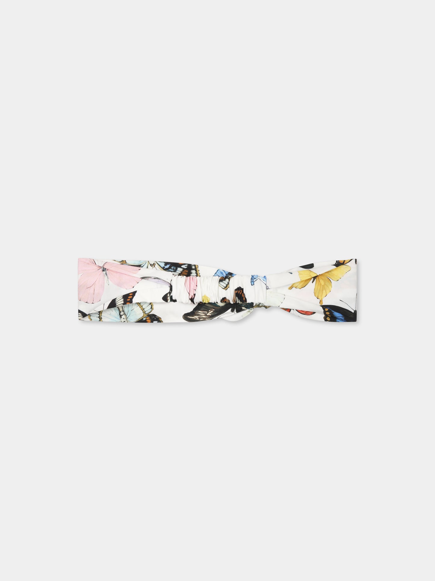 White headband for baby girl with butterflies