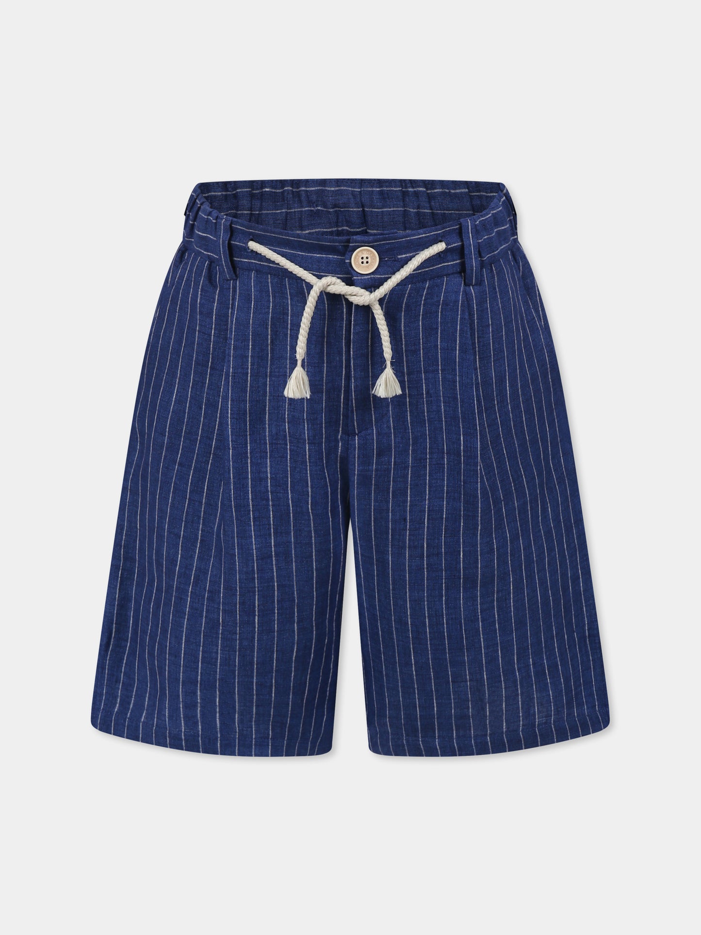 Shorts blu per bambino con stemma DG,Dolce & Gabbana Kids,L43Q63 FR4BD S8051