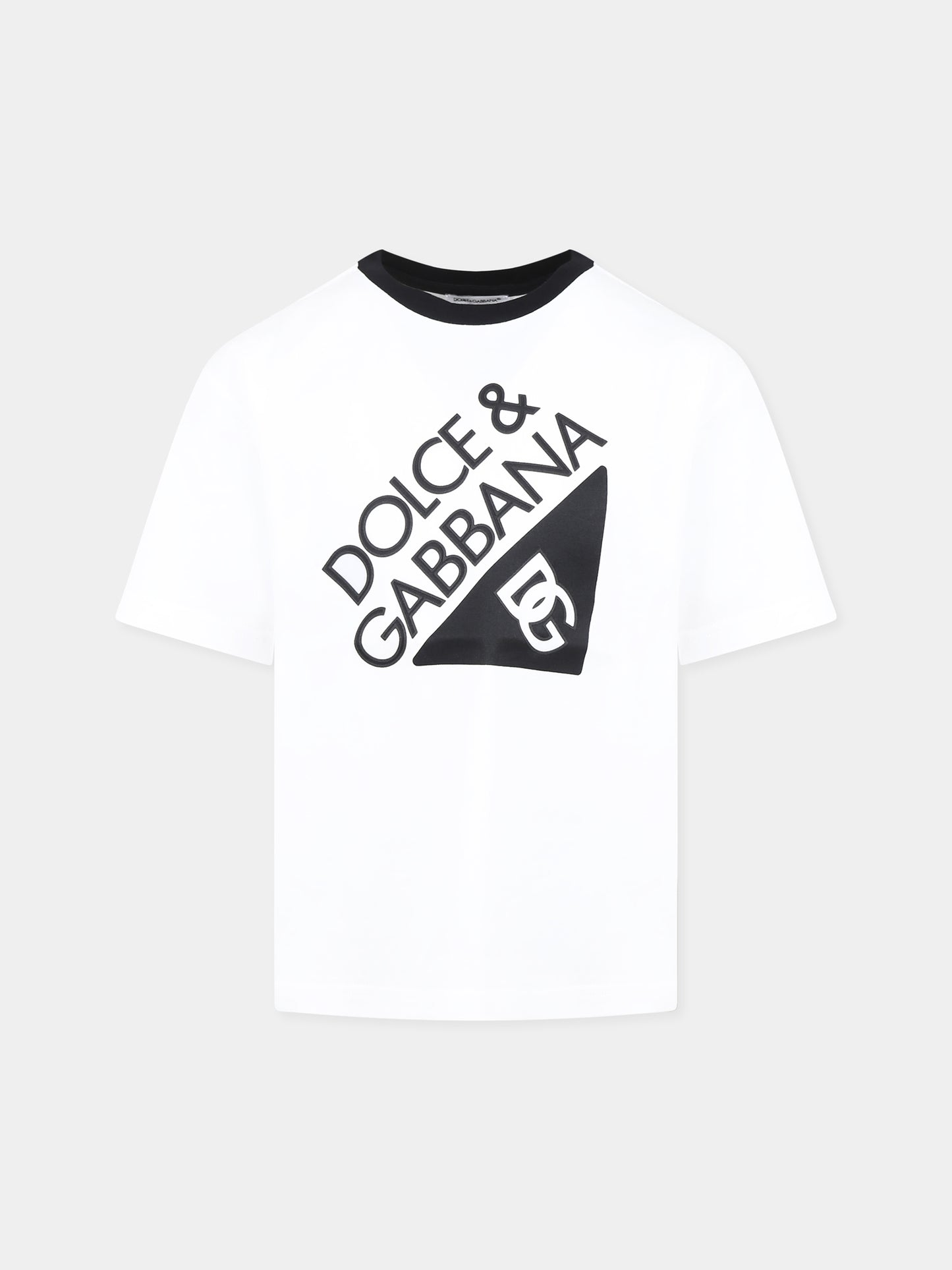 White t-shirt for kids with logo
