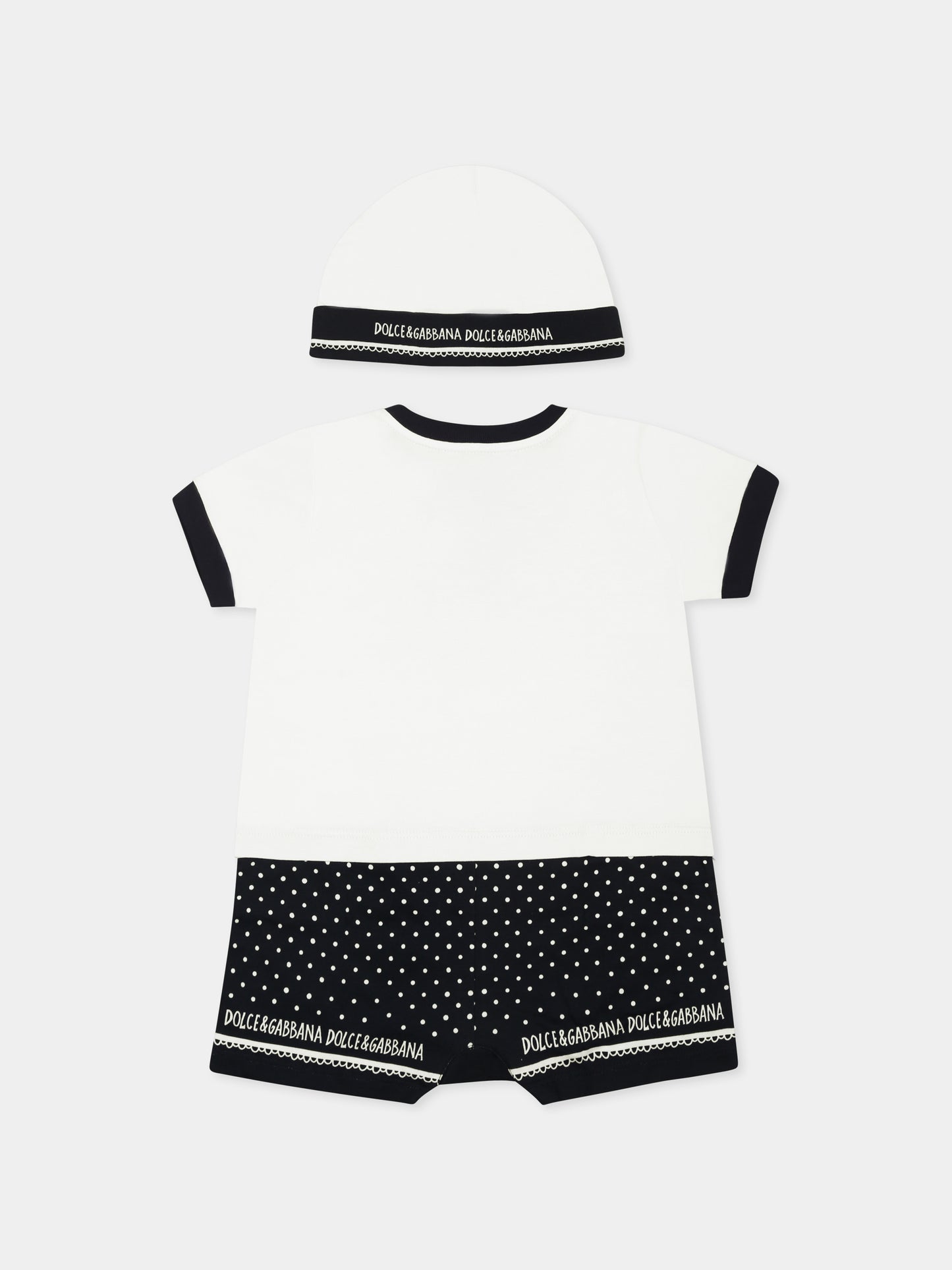 Set pagliaccetto multicolor per neonato con logo,Dolce & Gabbana Kids,L1JO6T G7O0Q S9000