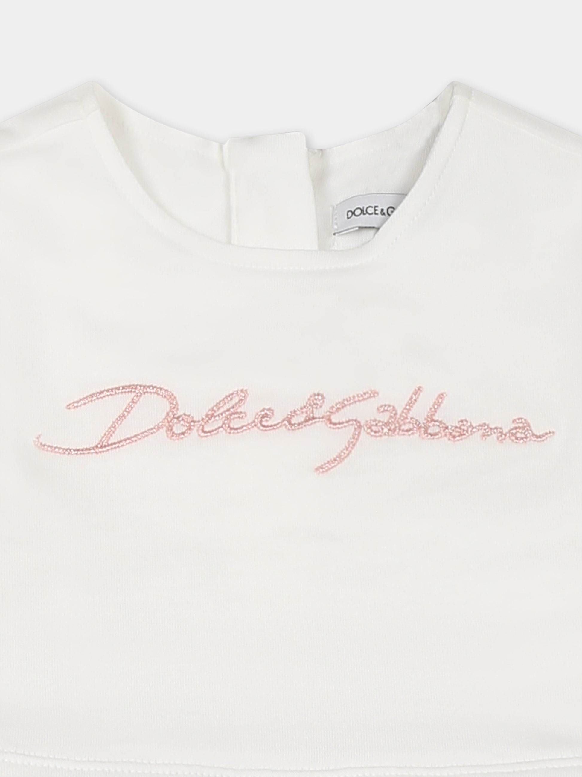 Vestito rosa per neonata con rose,Dolce & Gabbana Kids,L2JD9R G7O0S S9000