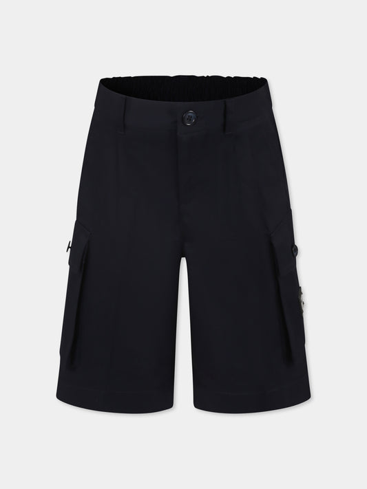 Blue shorts for boy with logo