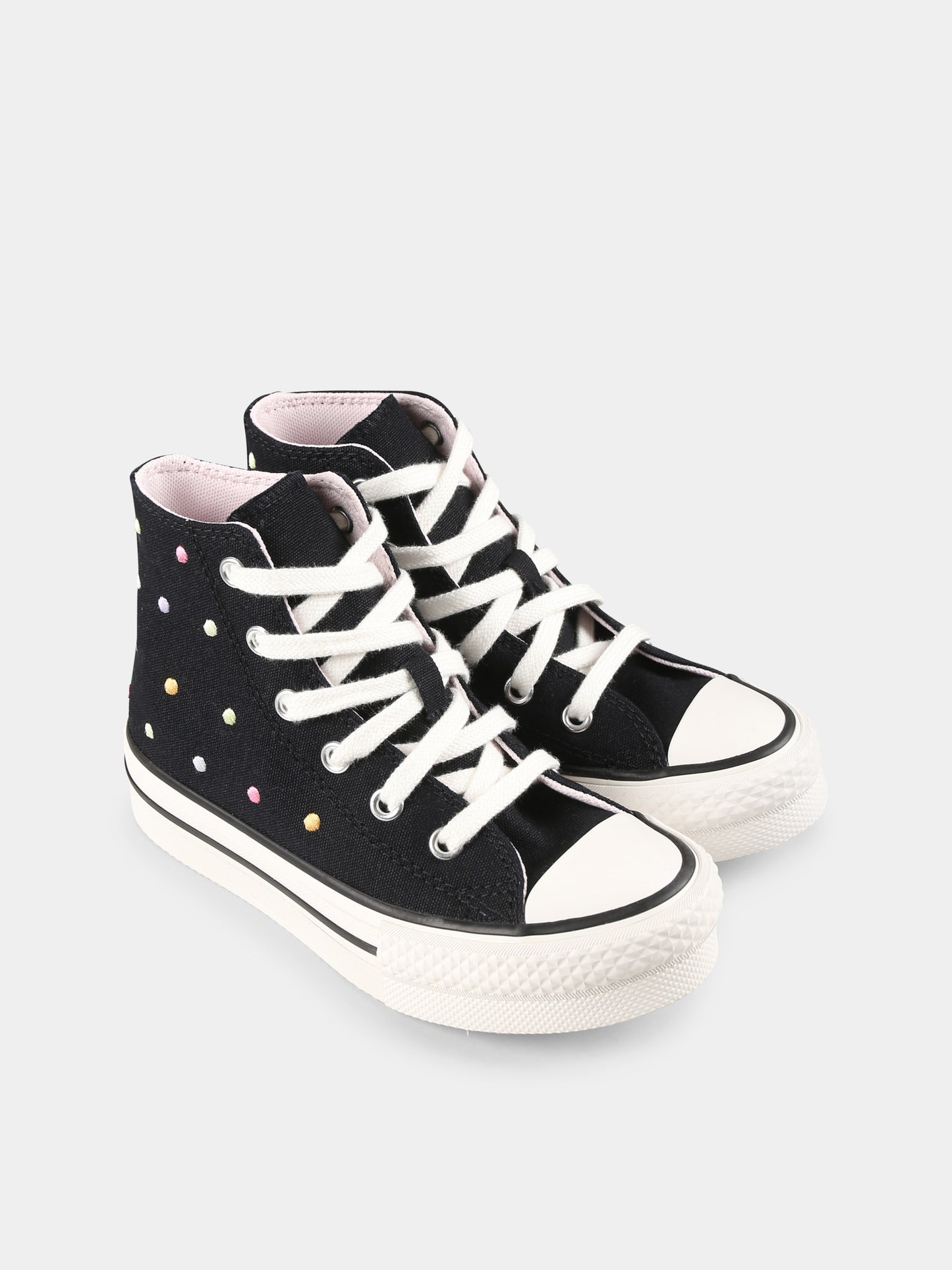 Sneakers Chuck Taylor All Star Eva Lift nere per bambina con pois,Converse,A12609C BLACK