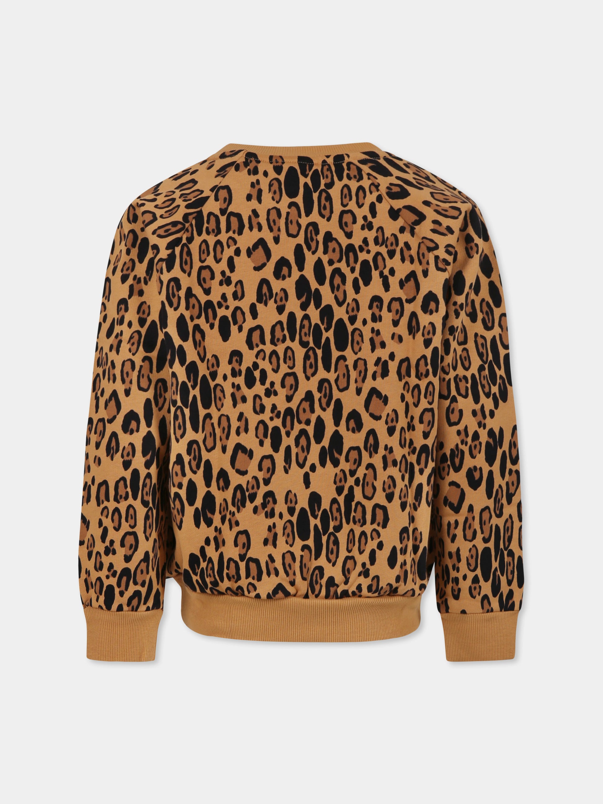 Felpa beige per bambini con stampa maculata,Mini Rodini,1000014413