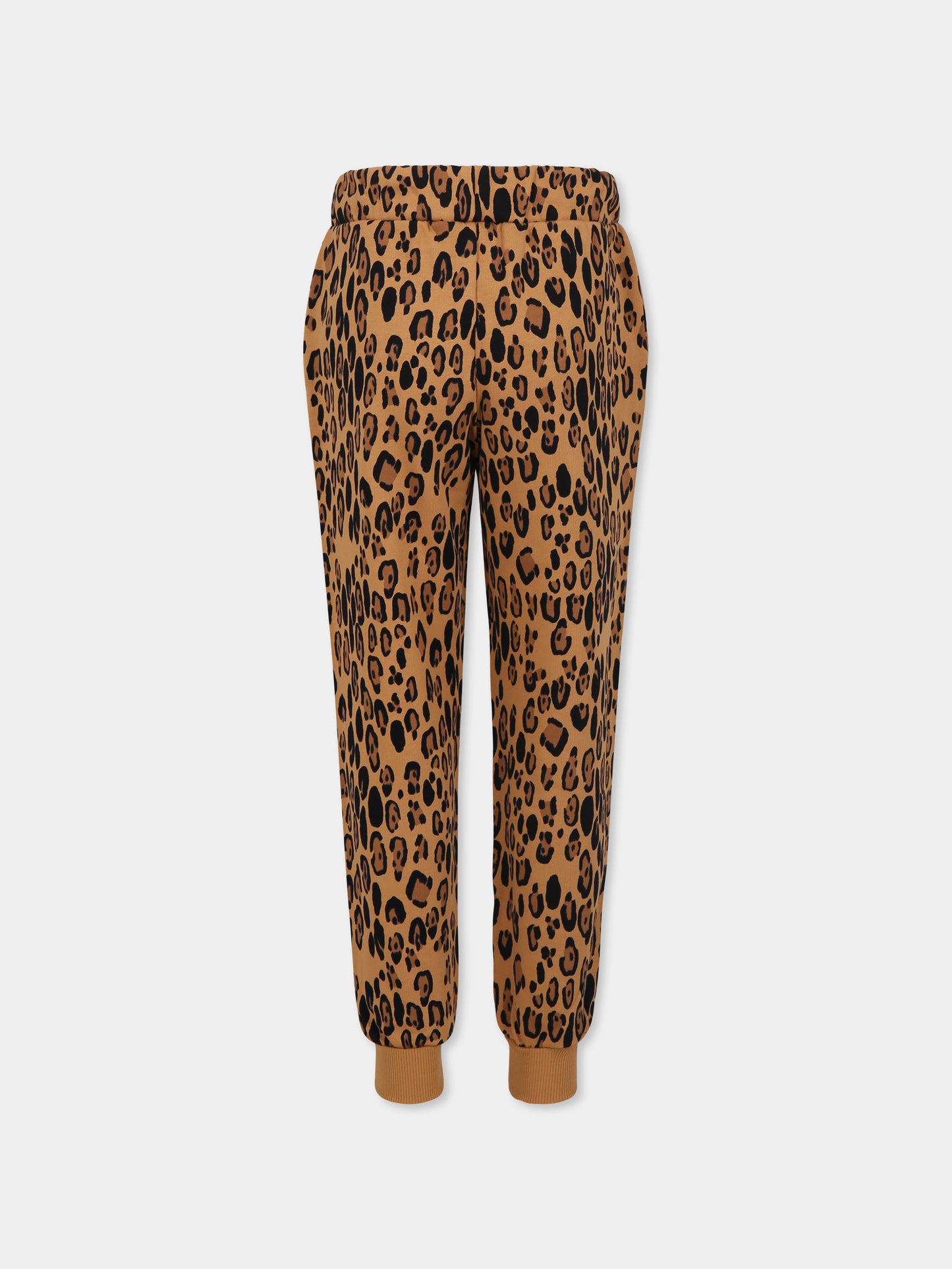 Beige trousers for kids with spotted print,Mini Rodini,1000014313