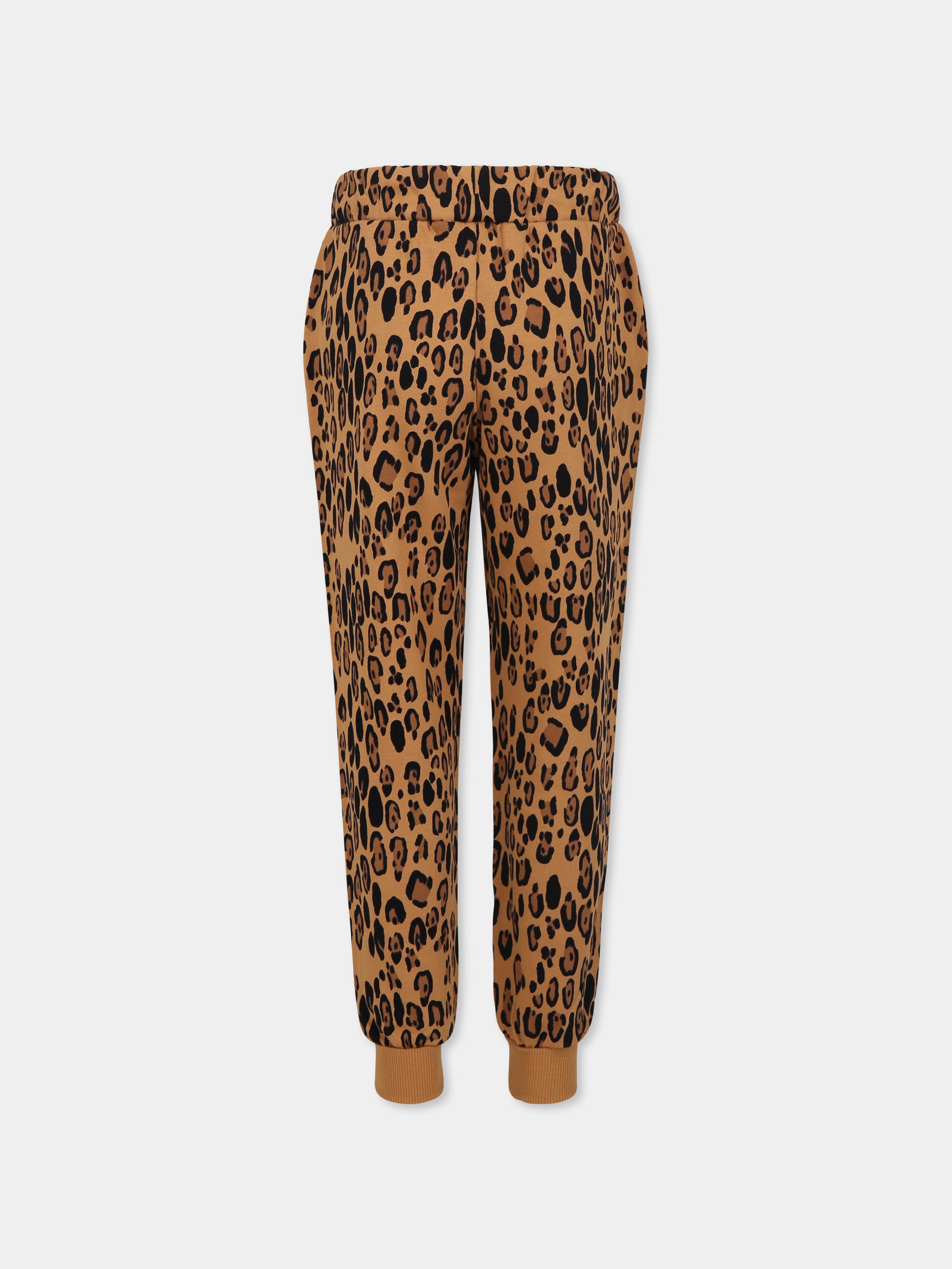 Beige trousers for kids with spotted print,Mini Rodini,1000014313