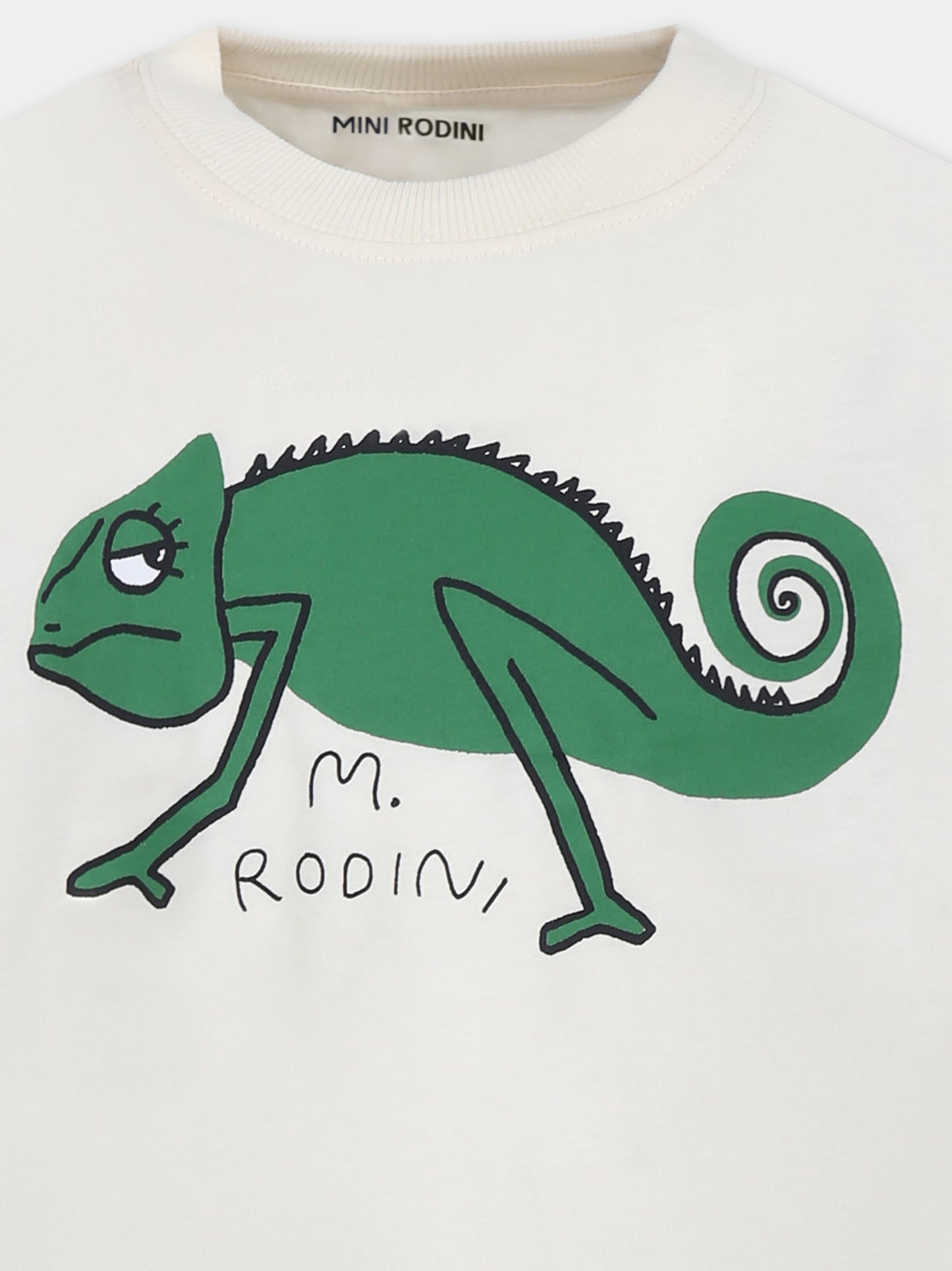 Ivory t-shirt for boy with chameleon