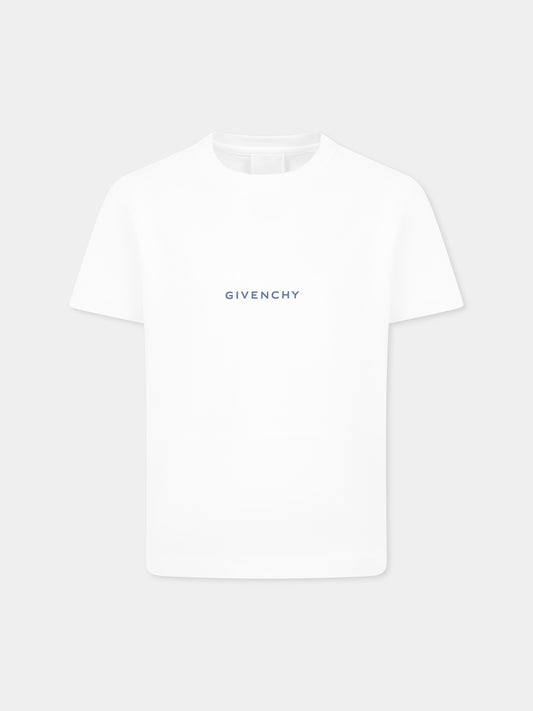 White t-shirt for boy with logo