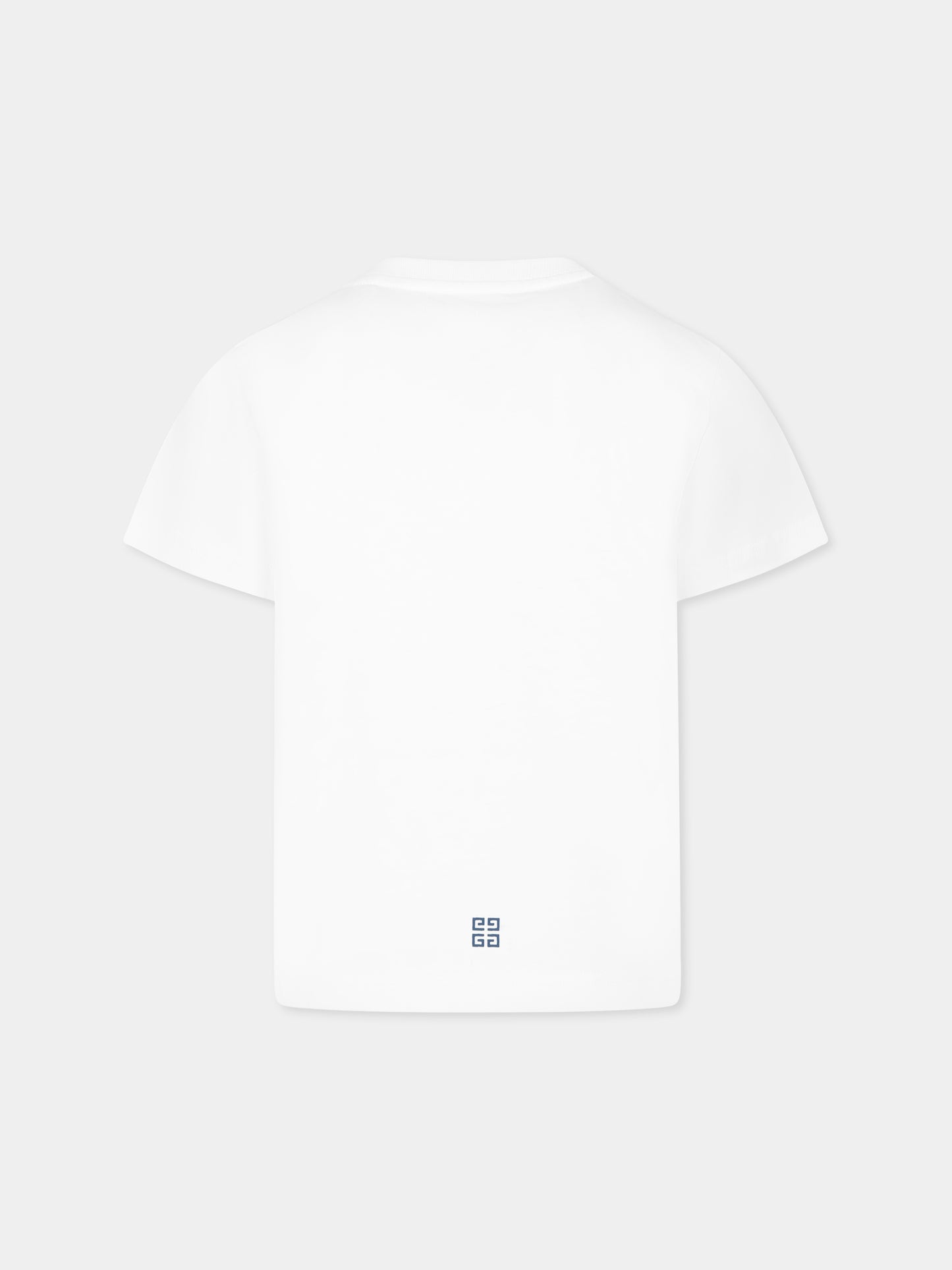 White t-shirt for boy with logo