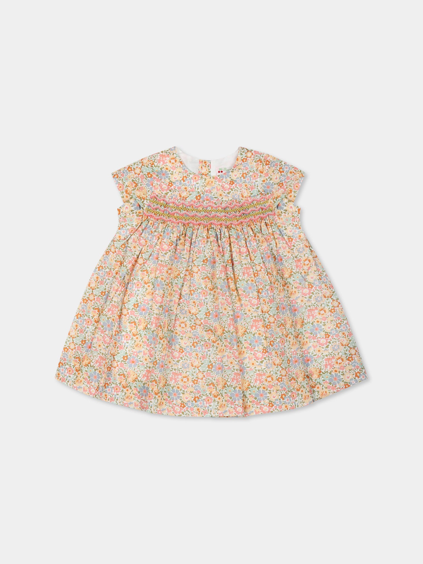 Vestito multicolor per neonata con stampa floreale,Bonpoint,S05XDRW00031 525C