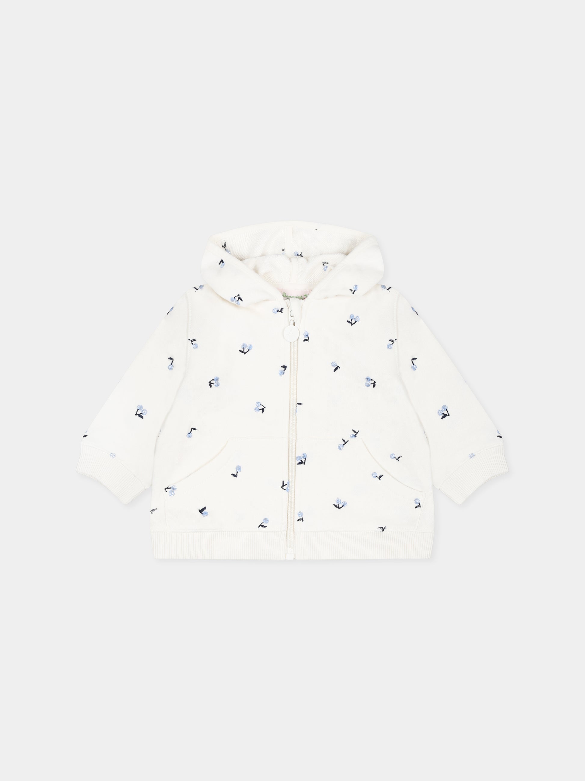 Felpa avorio per neonata con ciliegie,Bonpoint,S05XSWK00002 672