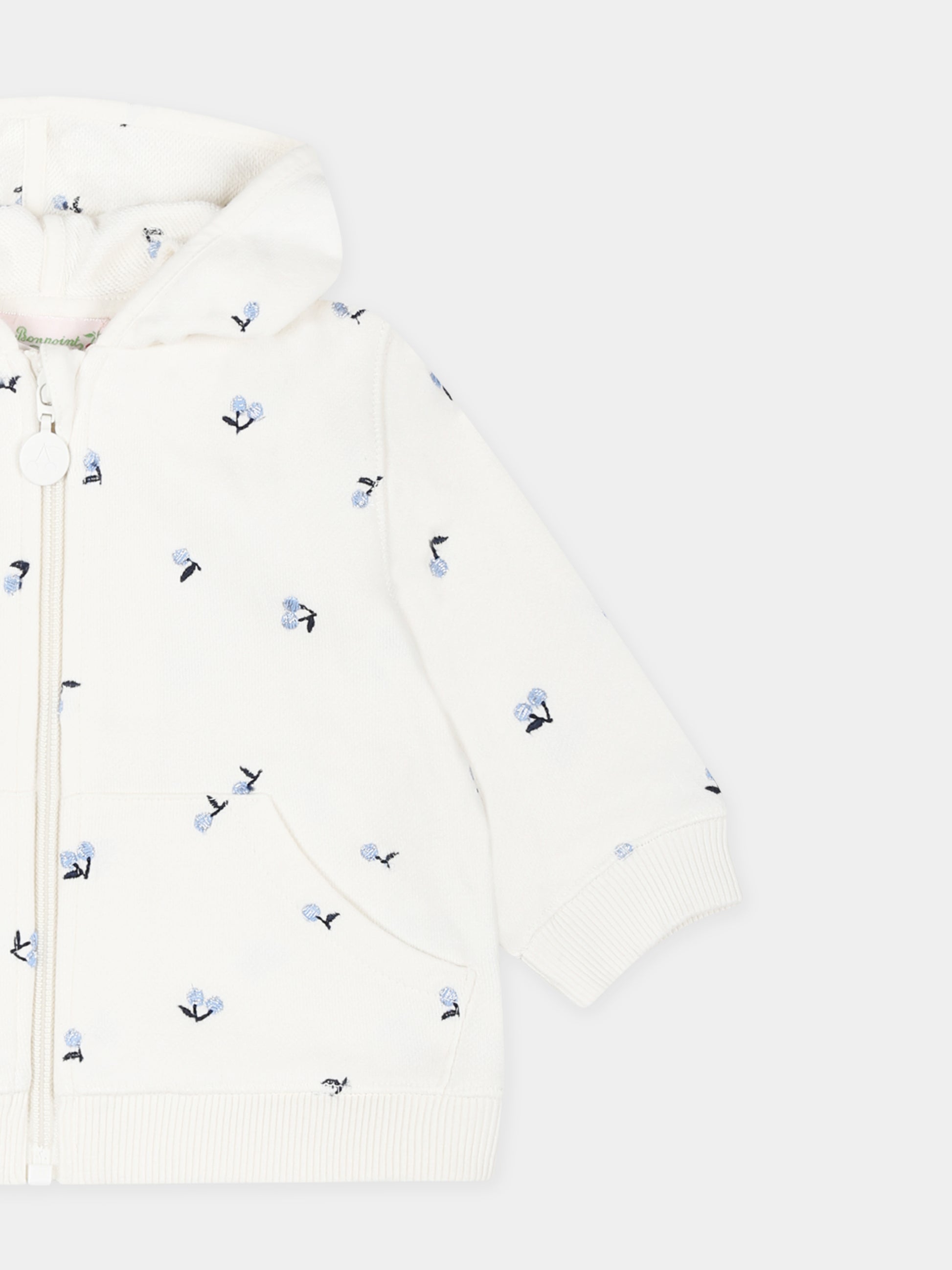 Felpa avorio per neonata con ciliegie,Bonpoint,S05XSWK00002 672