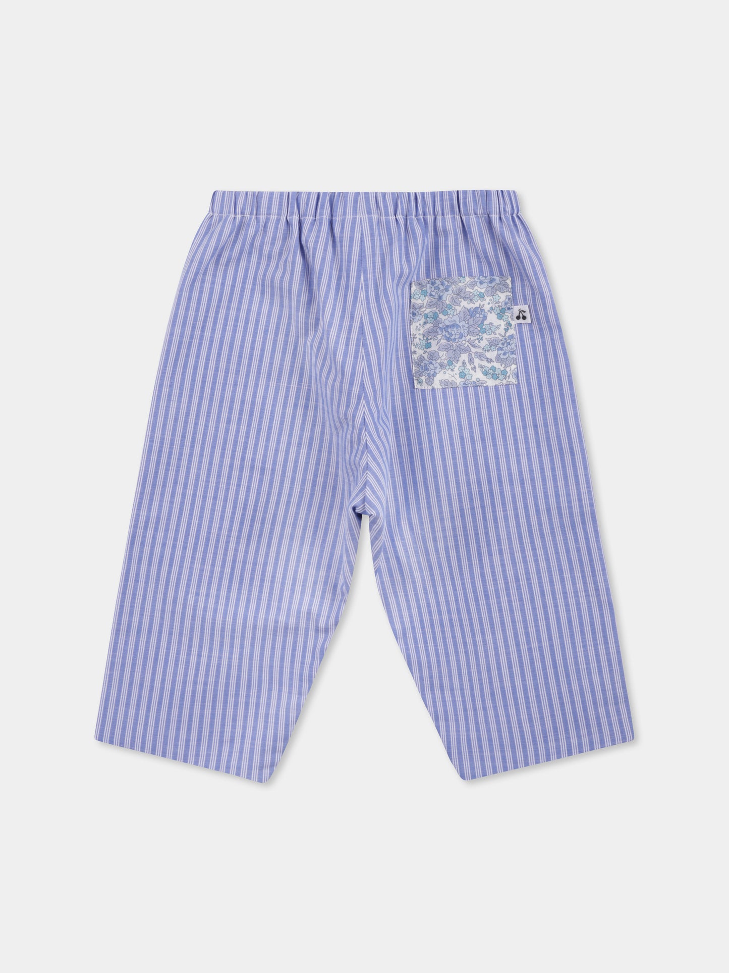 Pantaloni celesti per neonata con stampa floreale,Bonpoint,S05YPAW00004 215