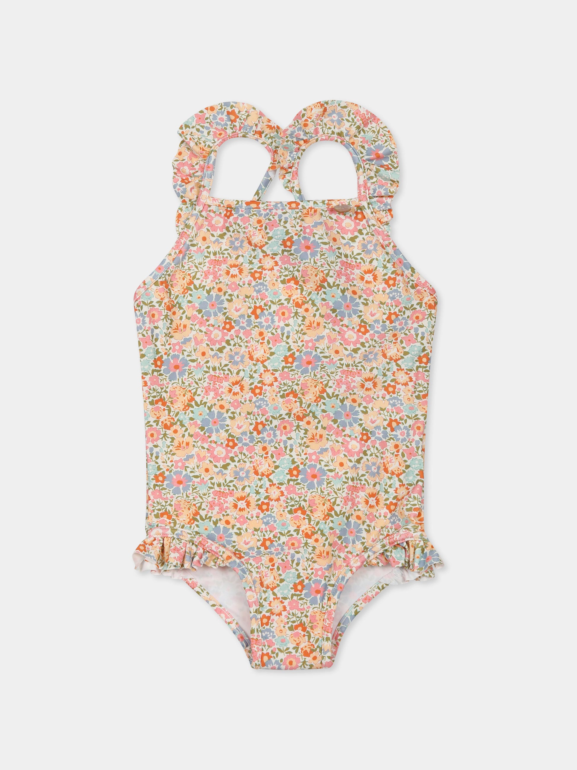 Costume intero multicolor per neonata con stampa floreale,Bonpoint,S05XSSW00002 525B