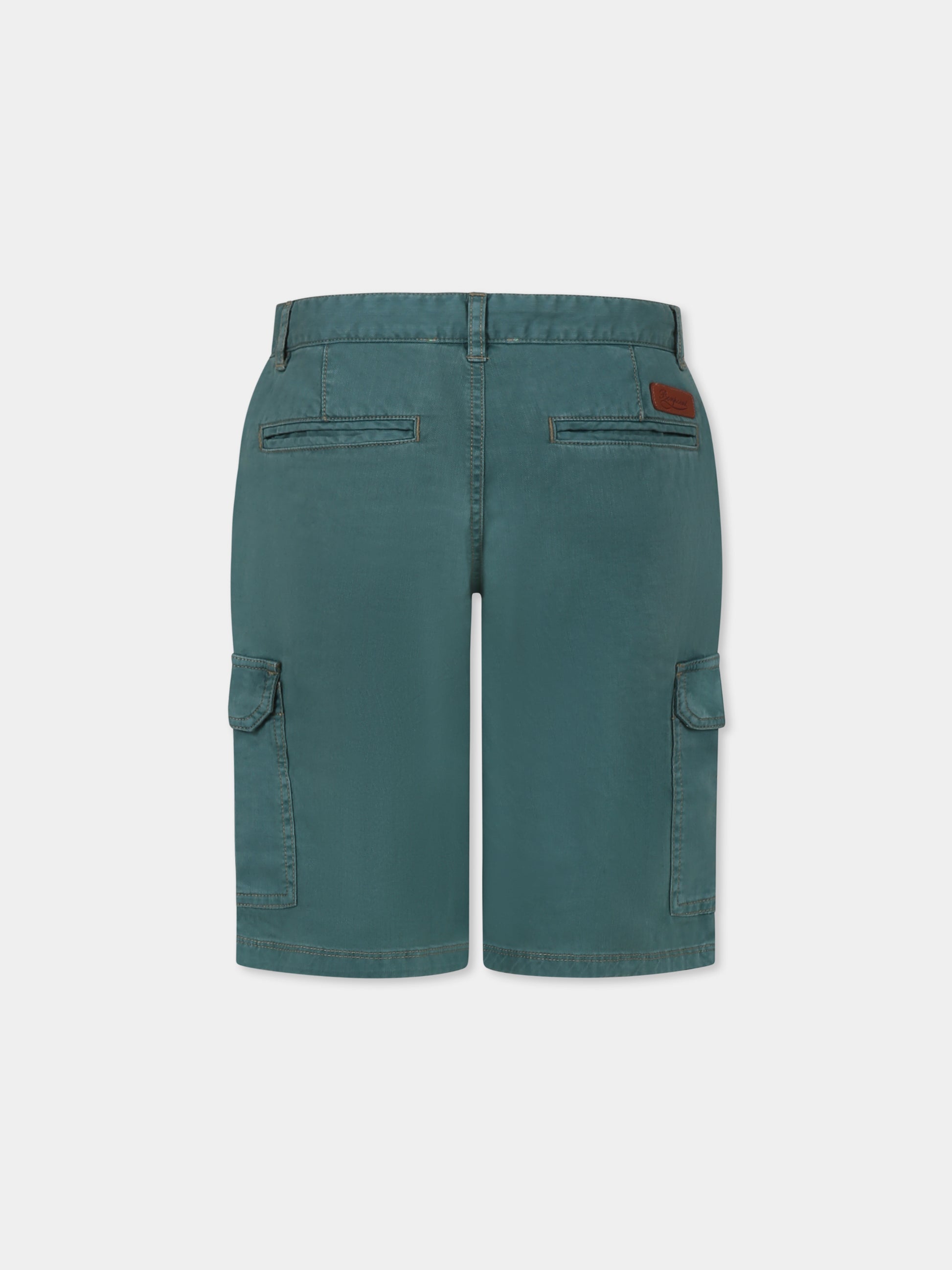 Shorts verdi per bambino con logo,Bonpoint,S05BBEW00008 048C